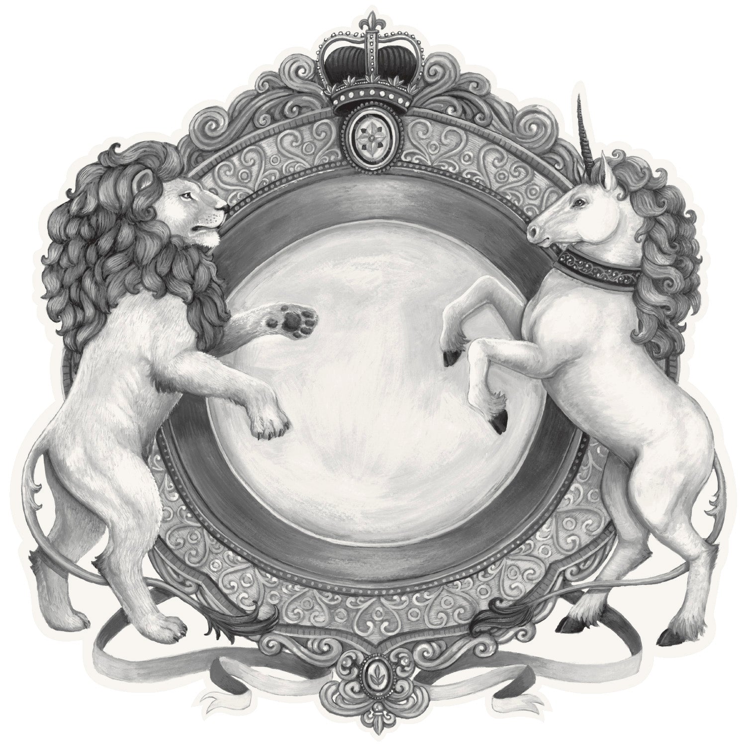 Premium Die-Cut H&C Regal Crest Placemats - Elegant Table Setting for Formal Dining, Holiday Decor & Special Occasions