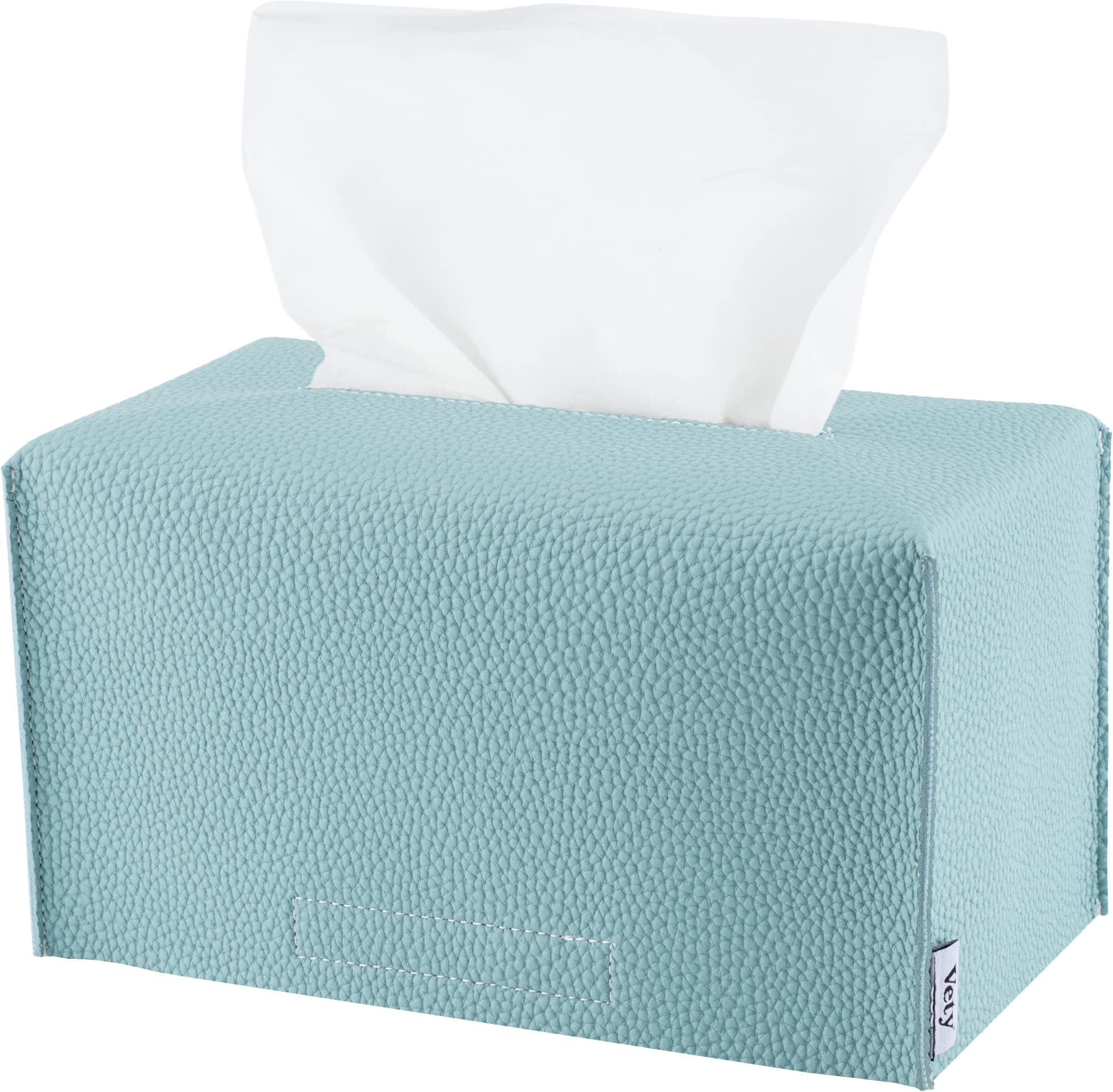 VETY [EmphaSeams] PU Leather Tissue Box Cover with Bottom Velcro, 9.5