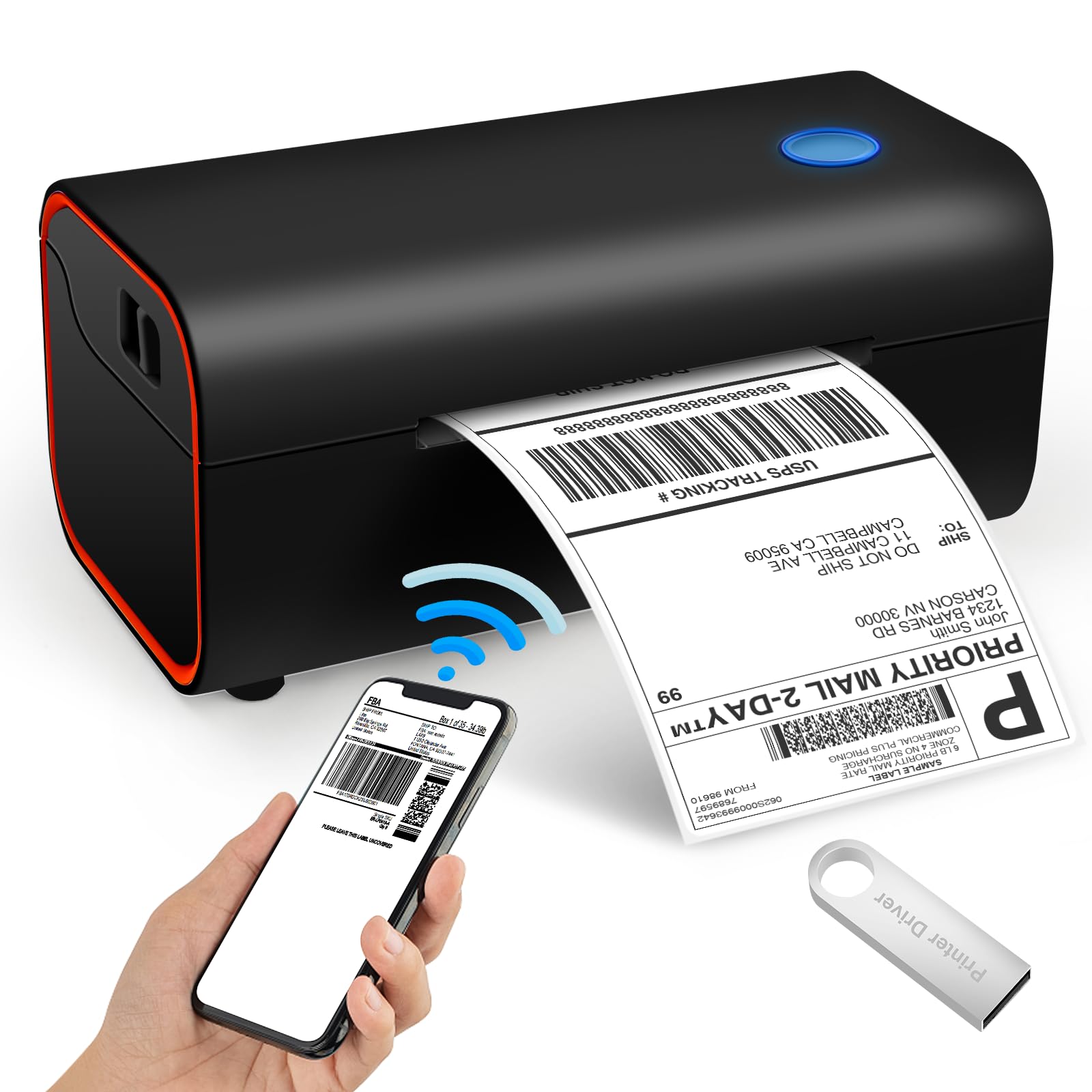Yocrovv Bluetooth Thermal Label Printer 4x6 - Wireless Shipping Label Printer for iOS, Android, Windows, Mac | Compatible with Amazon, eBay, Etsy, USPS | Perfect for E-commerce Sellers & Small Business Shipping