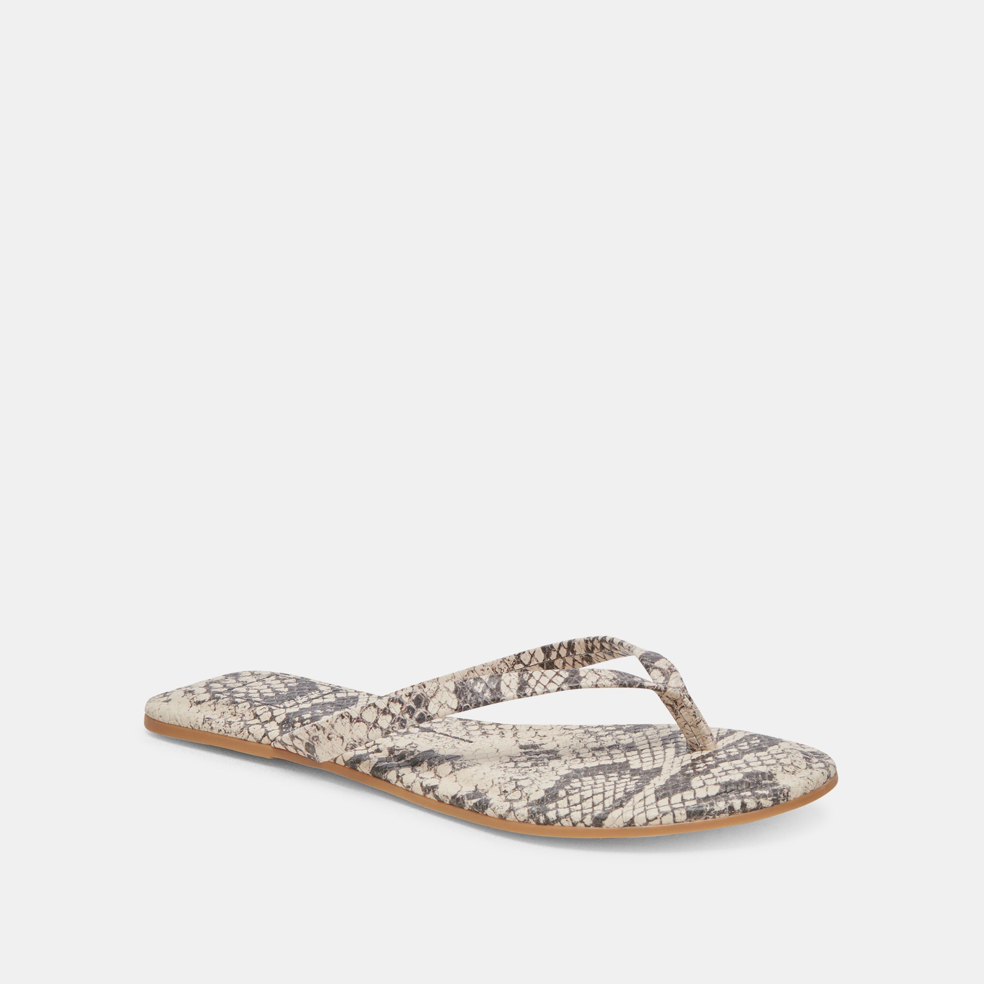 LAYNEY Women's Black & White Embossed Snake Print Sandals - Fashionable Summer Slide Sandals for Beach, Pool, and Casual Outings