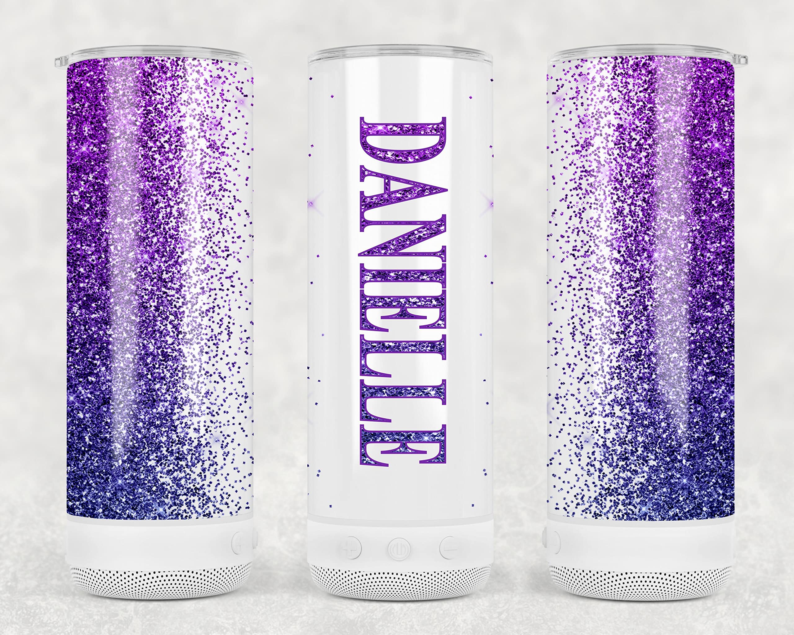 Personalized 16oz Stainless Steel Music Tumbler - Insulated Travel Mug with Glitter Effect for Coffee, Tea & Cold Drinks | Perfect for Gym, Office & Outdoor Activities
