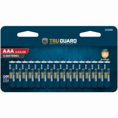 TruGuard TV824-16B AAA Alkaline Batteries 16-Pack (1 Count) - Long-Lasting Power for Remote Controls, Toys, Flashlights & Electronic Devices