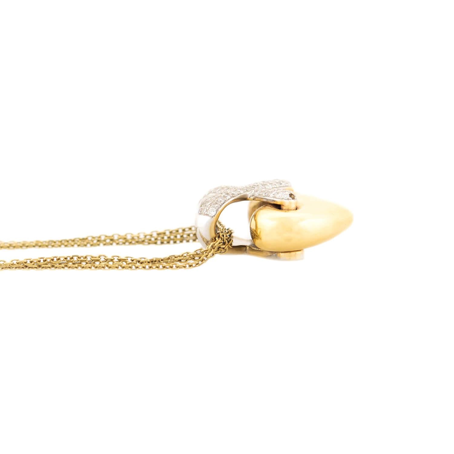 18K Gold Diamond Heart Pendant Necklace for Women - Elegant Valentine's Day Gift, Anniversary Jewelry & Romantic Occasion Accessory