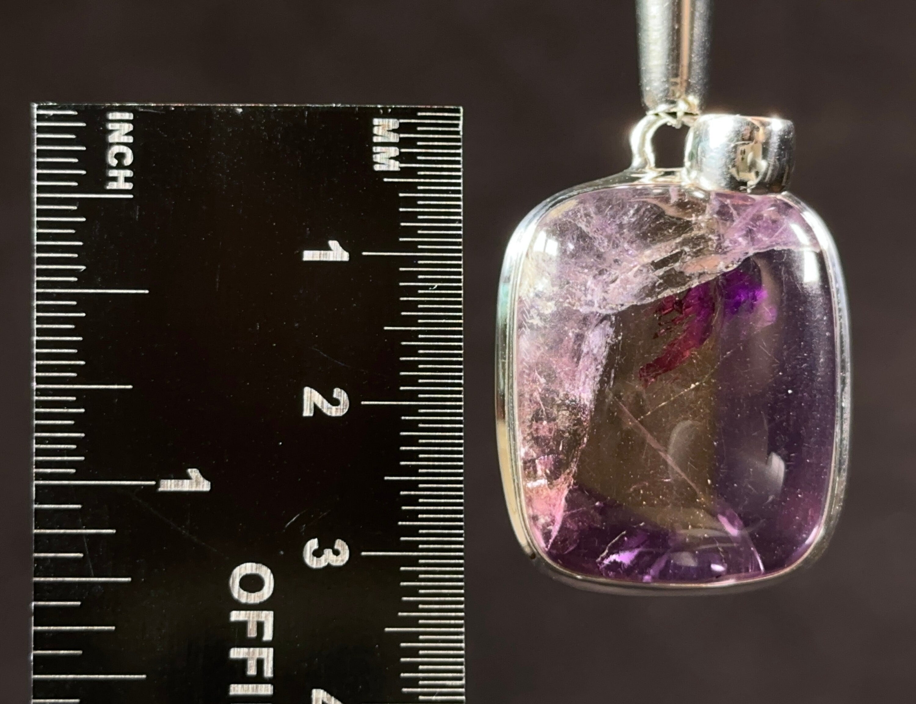 Authentic Ametrine Crystal Pendant - Genuine Polished Bolivian Ametrine Gemstone in Sterling Silver | 54098 | Perfect for Meditation, Healing & Spiritual Jewelry Gifts