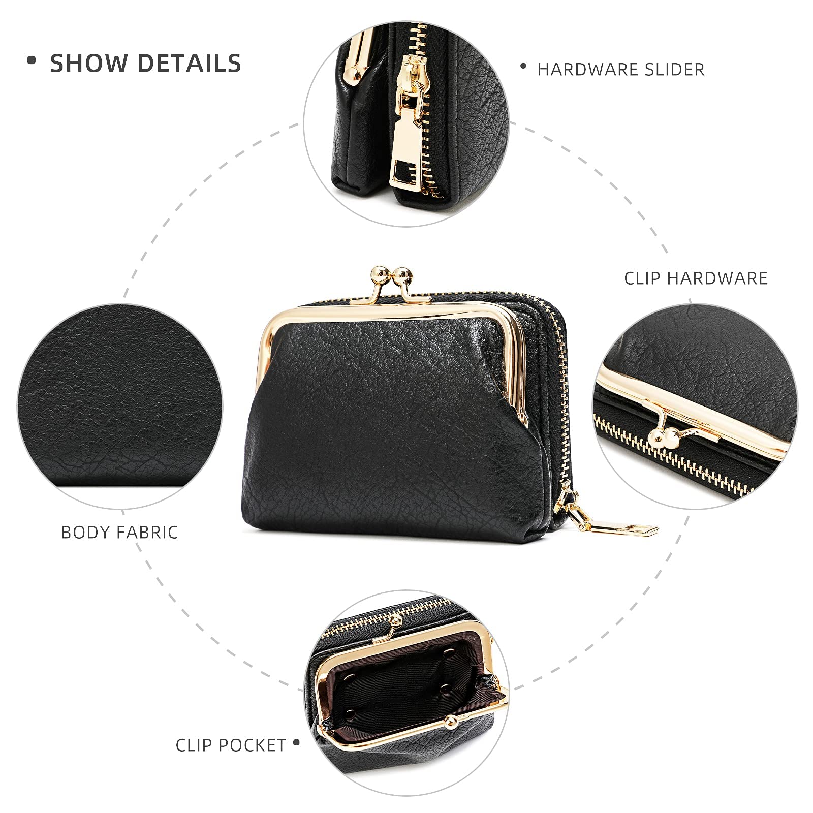 2 in 1 Women's Wallet & Coin Purse - Slim Credit Card Holder with Zipper Closure, RFID Blocking, Fashionable Small Clutch for Girls & Teens (Perfect for Travel, Shopping & Daily Use)