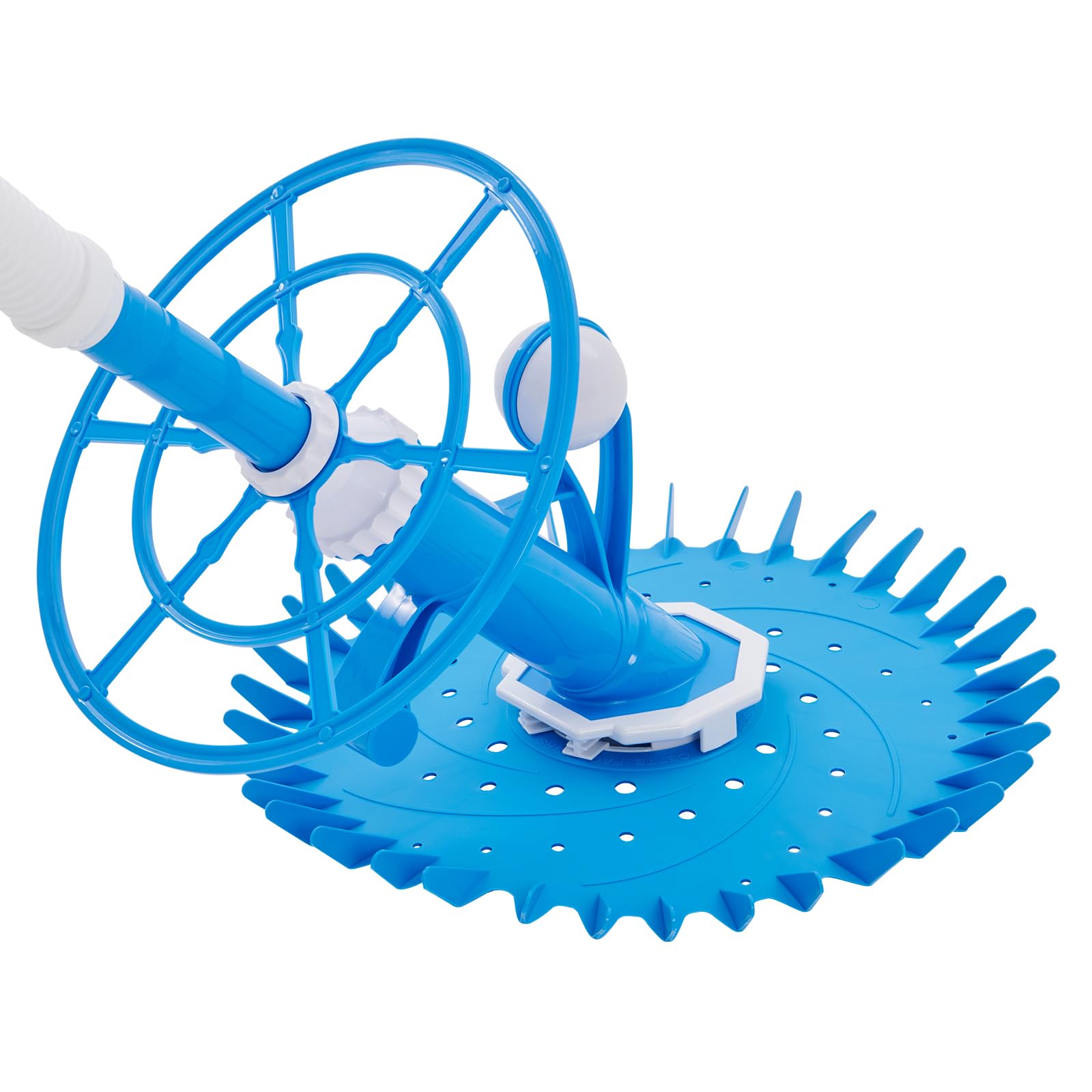VEVOR Automatic Suction Pool Cleaner - Low Noise Robotic Vacuum with Extra Diaphragm, 10 x 32 in Hoses & 36-Fin Disc - Ideal for Above Ground & Inground Pools - Perfect for Backyard, Vacation Homes & Commercial Use