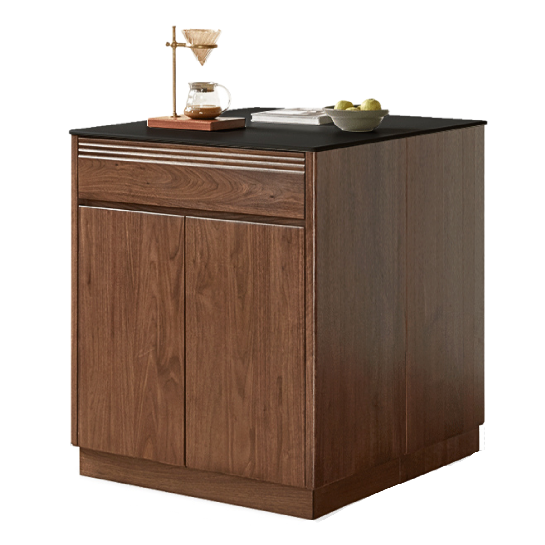 Luxury Black Walnut and Oak Solid Wood Sideboard - Elegant Kitchen Island Buffet for Dining Room & Home Decor