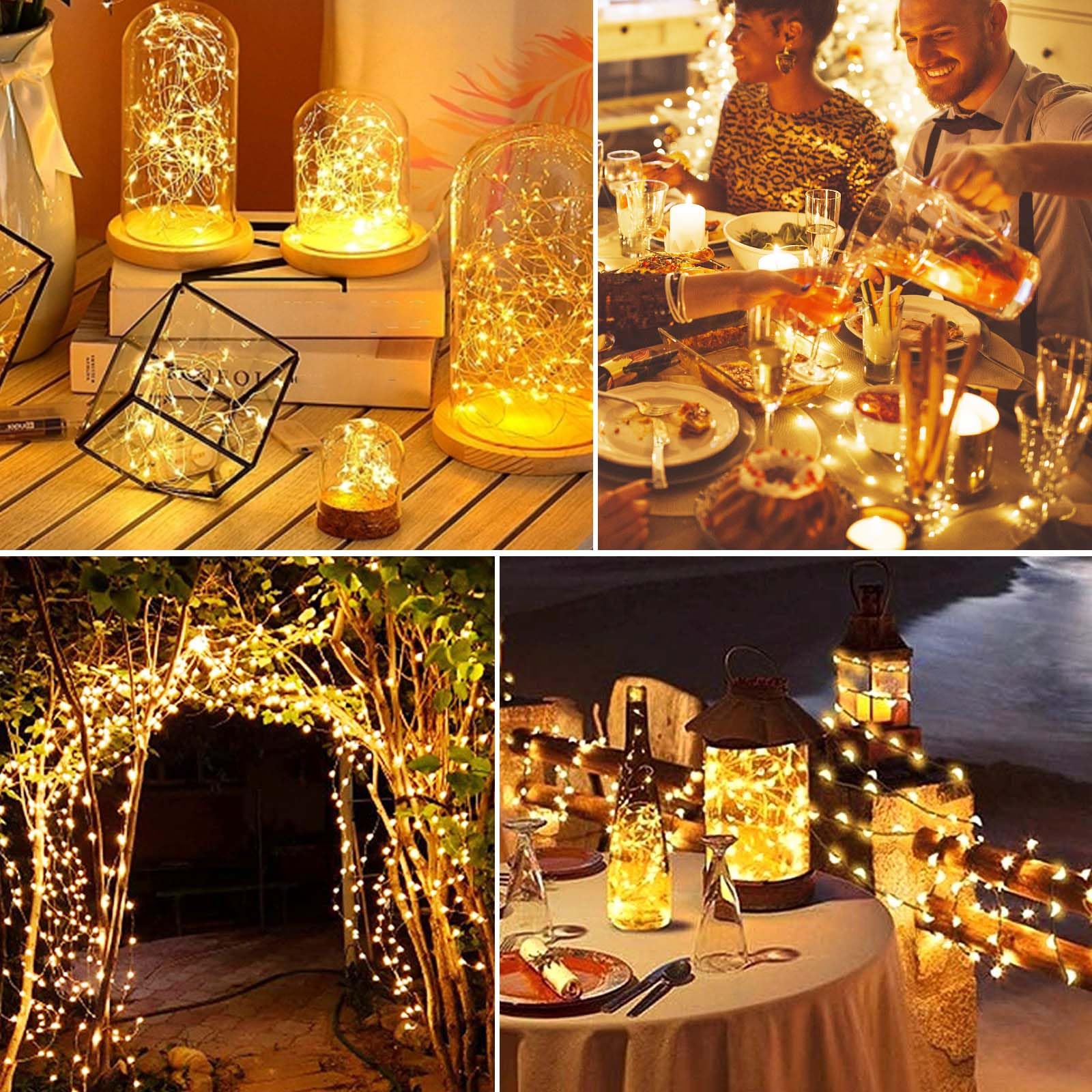 Litogo 6-Pack Battery Powered Fairy Lights with Remote & 8 Modes - Waterproof Outdoor String Lights for Garden, Bedroom, Party, Christmas, Patio Decor (Warm White) - Perfect for Weddings, Holidays & Home Ambiance