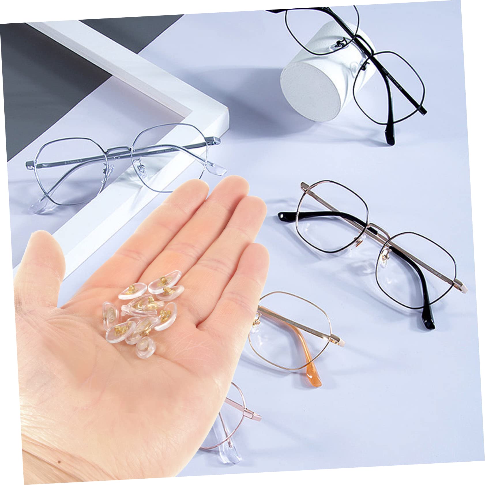 HAPINARY 25 Pairs Silicone Nose Pads for Glasses - Soft Replacement Nose Pads for Eyeglasses & Sunglasses - Comfortable Anti-Slip Eyewear Accessories for All-Day Wear (Perfect for Reading, Working & Outdoor Activities)