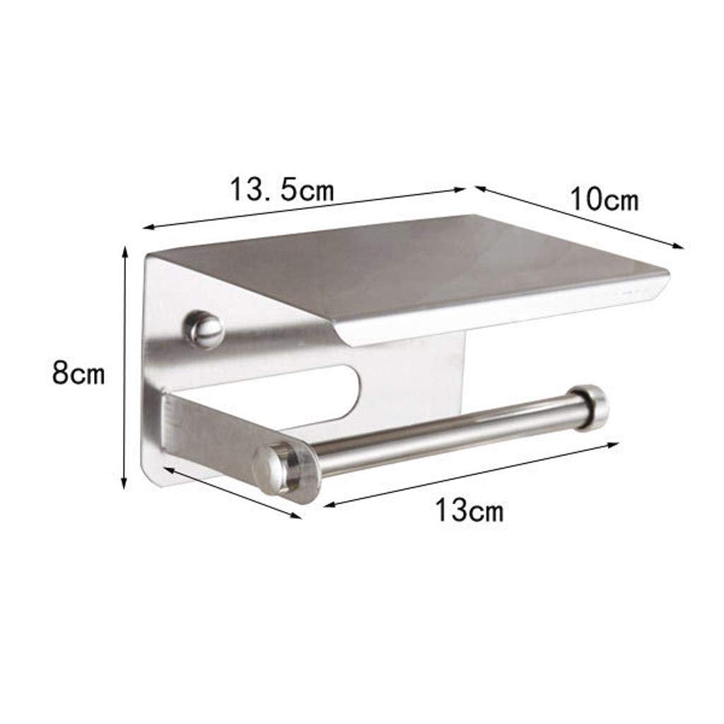 Stainless Steel Toilet Paper Holder with Small Rack - Adjustable Mobile Stand for Bathroom, Kitchen, RV & Office - Rustproof Multipurpose Storage Organizer