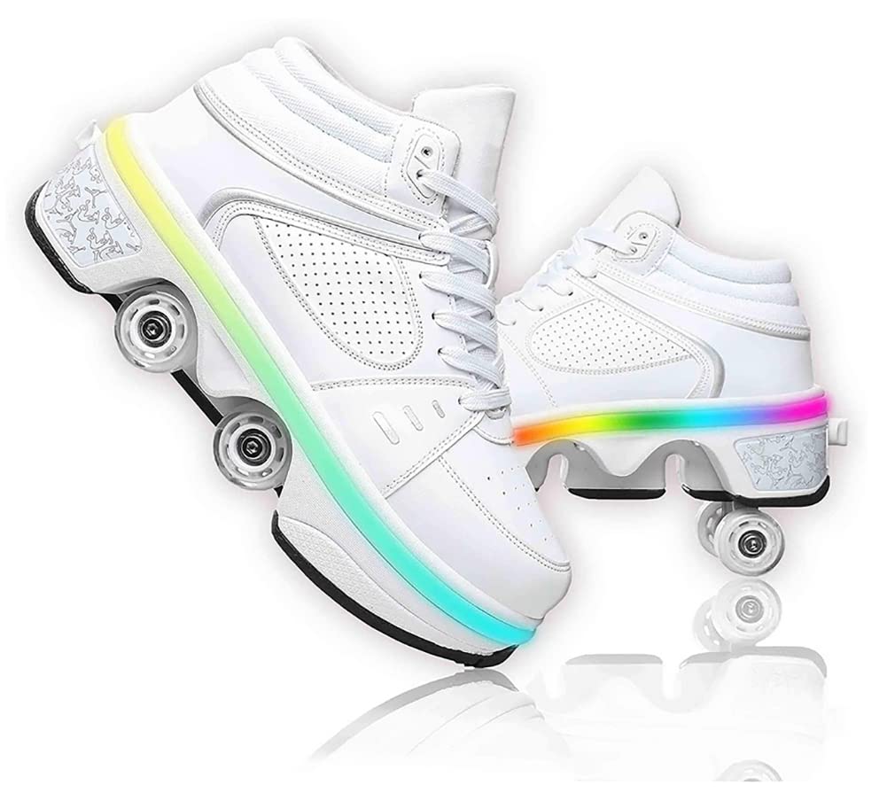 Best Women's Roller Skates - 2 in 1 Automatic Invisible Wheel Shoes for Adults & Kids | Adjustable Multi-Functional Skating Shoes for Outdoor Sports, Fitness & Fun
