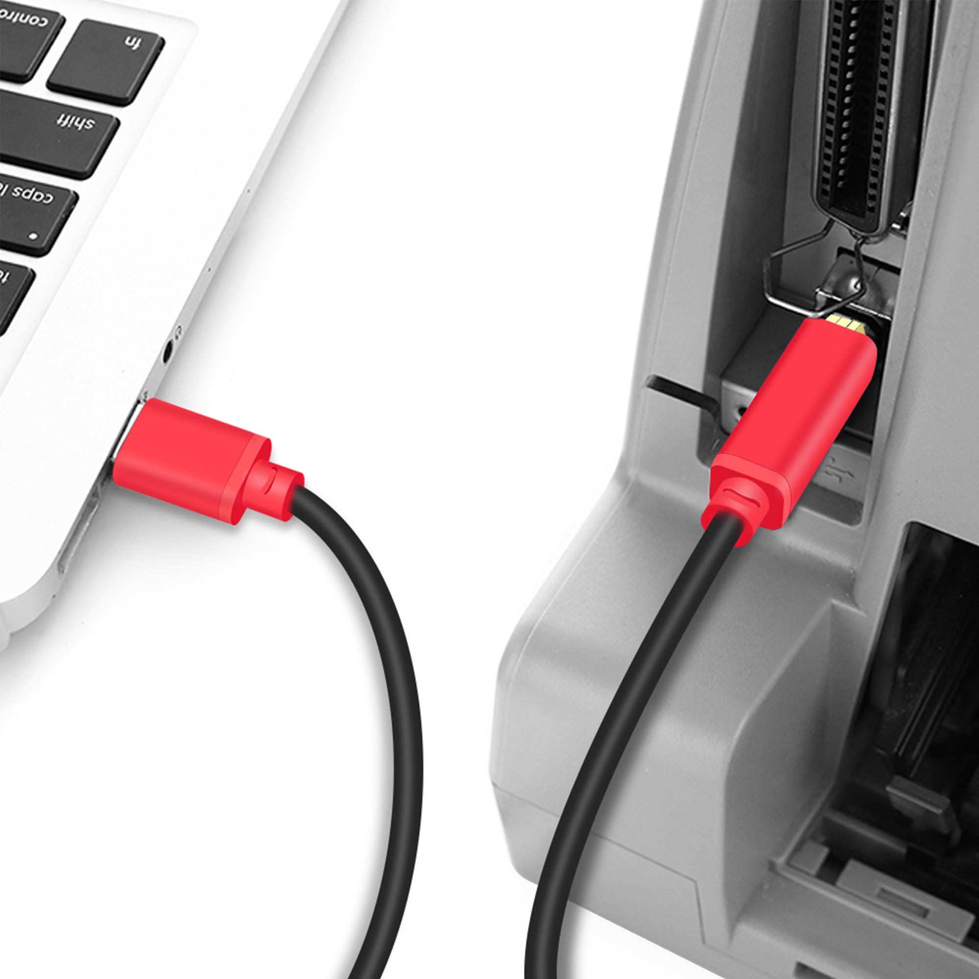 TanQY 4M USB 2.0 Printer Cable - High Speed Gold-Plated A Male to B Male Cord for HP, Canon, Lexmark, Dell, Xerox, Samsung Printers & Scanners (4M/13ft, Red) - Perfect for Home Office & Small Business Printing Needs