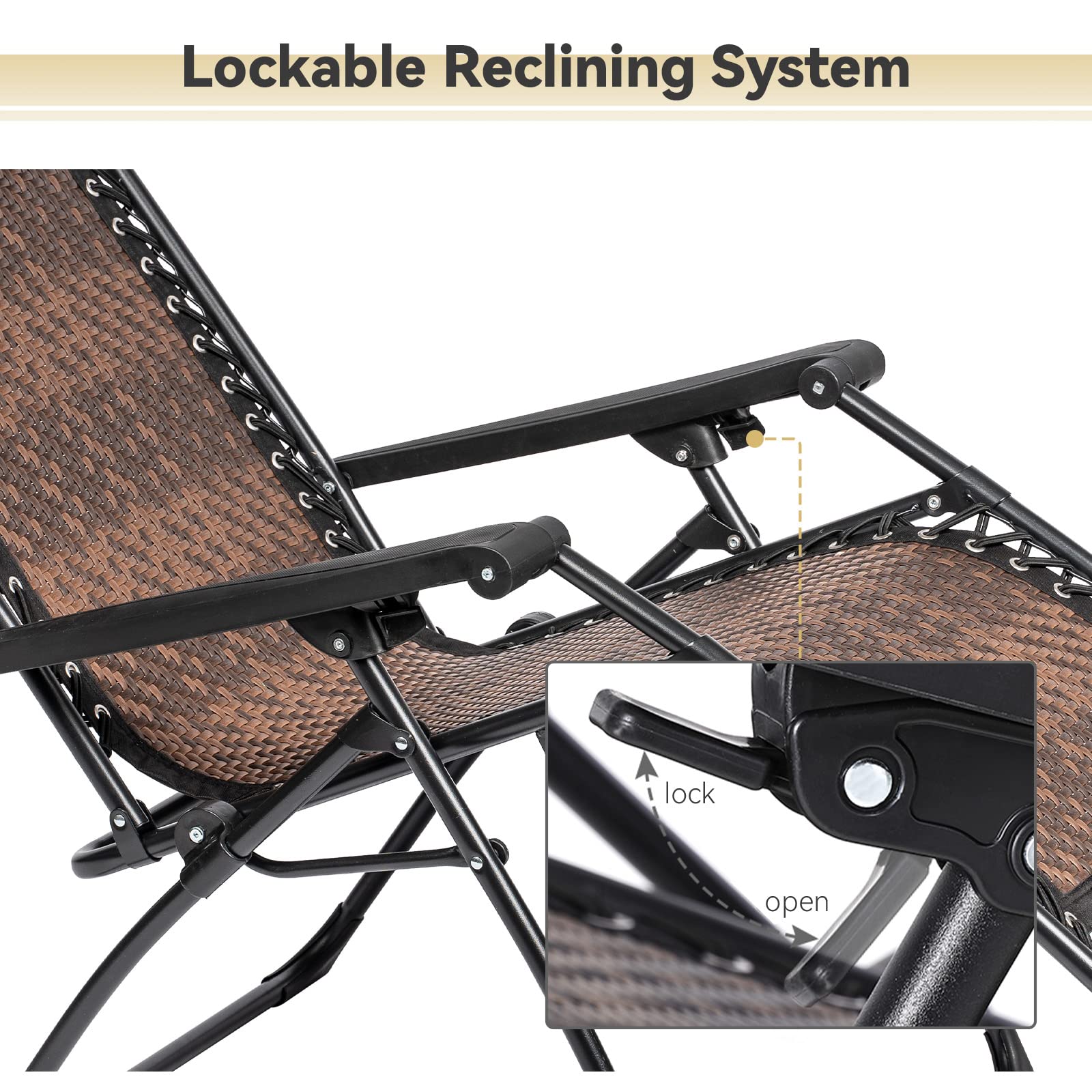 **Incbruce Zero Gravity Folding Recliner Chair - Adjustable Patio Lounge Chaise with Cup Holder & Pillow, Outdoor Wicker Rattan Furniture for Poolside, Beach, Yard, Garden, and Camping (Brown)**    *Optimized for Google SEO with keywords like 
