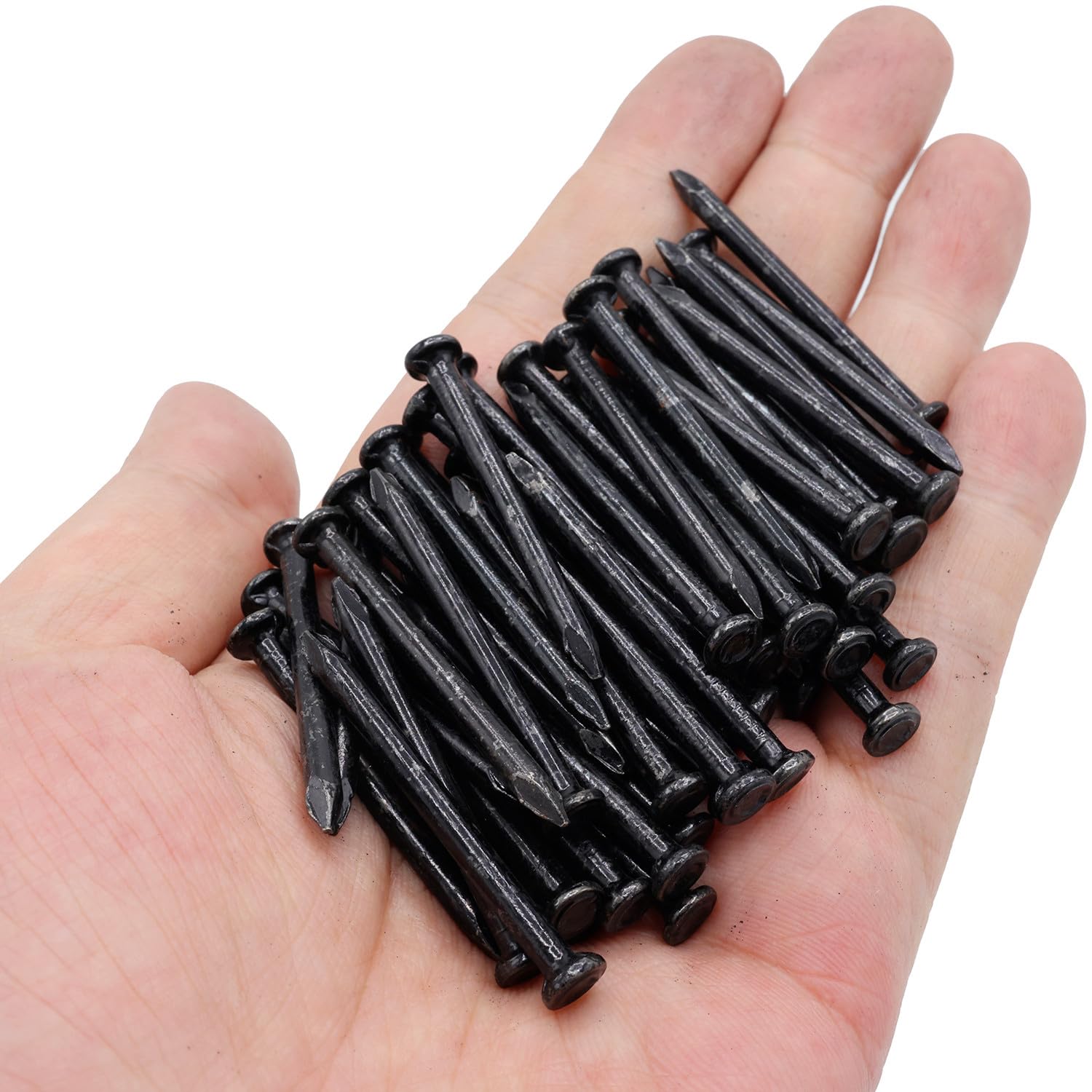 50PCS 1.5 Inch Carbon Steel Masonry Nails - Black 40mm Concrete Nails for Woodworking, Wall Cement & Construction Projects - Heavy Duty Fasteners for DIY Home Improvement and Professional Building Use