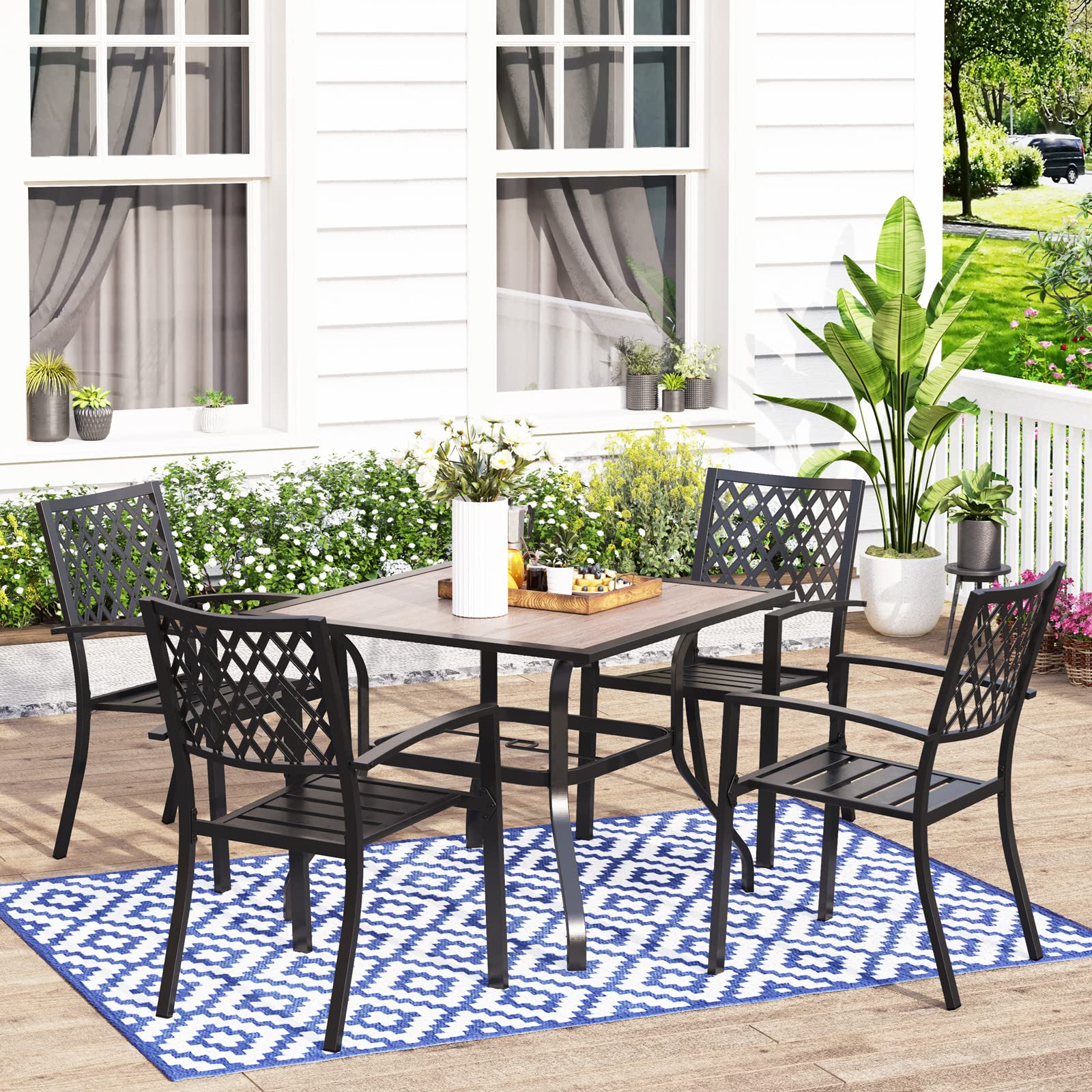 MFSTUDIO 5-Piece Outdoor Patio Dining Set - 37