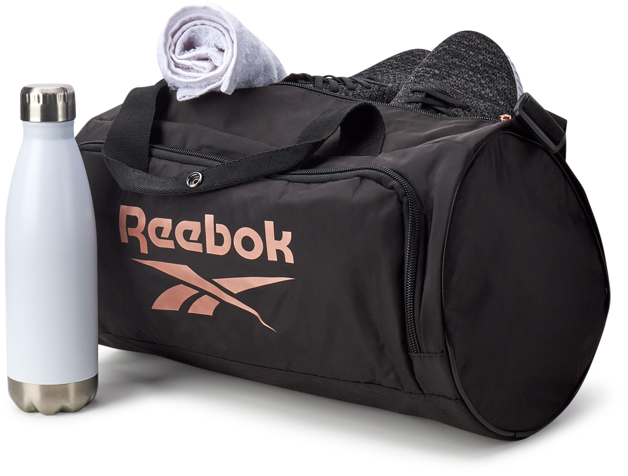 Reebok Unisex Lightweight Duffle Bag - Gym, Sports & Travel Carry On Weekender for Men & Women, Black Easton (One Size) - Perfect for Workouts, Weekend Trips & Sports Gear Storage