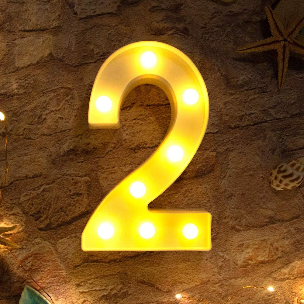 White LED Marquee Letter & Number Lights with Diamond Bulbs - 2AA Battery Powered Alphabet Signs for Wedding, Birthday, Christmas Decor - Perfect for Home, Bar, Party & Romantic Confession Scenes