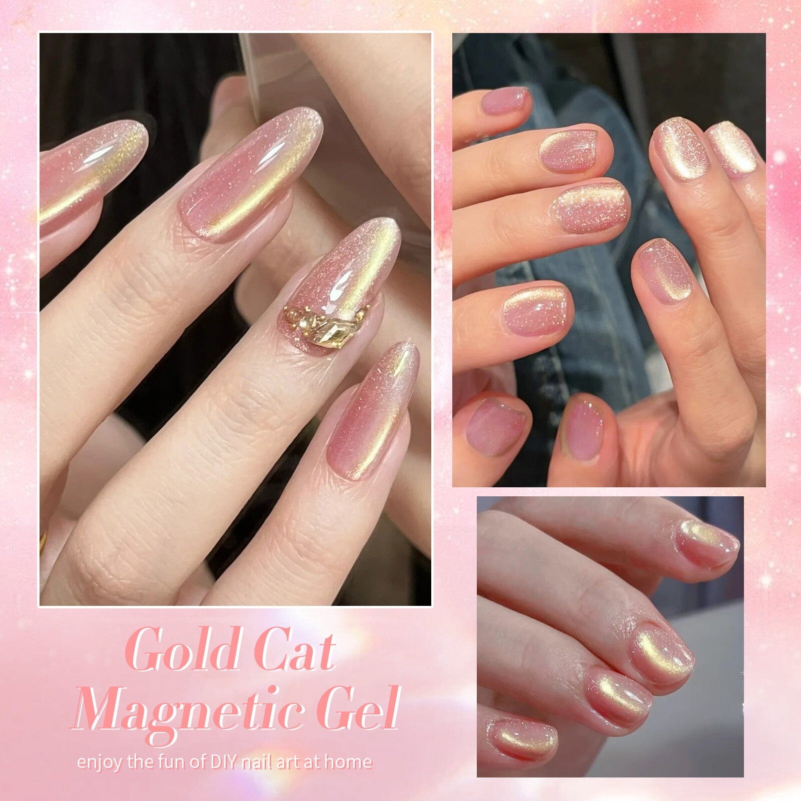 BORN PRETTY Gold Cat Magnetic Nail Polish Gel GC04 - 15ml Long Lasting Nail Art Gel for Salon & Home Manicure - Perfect for Parties, Weddings & Special Occasions