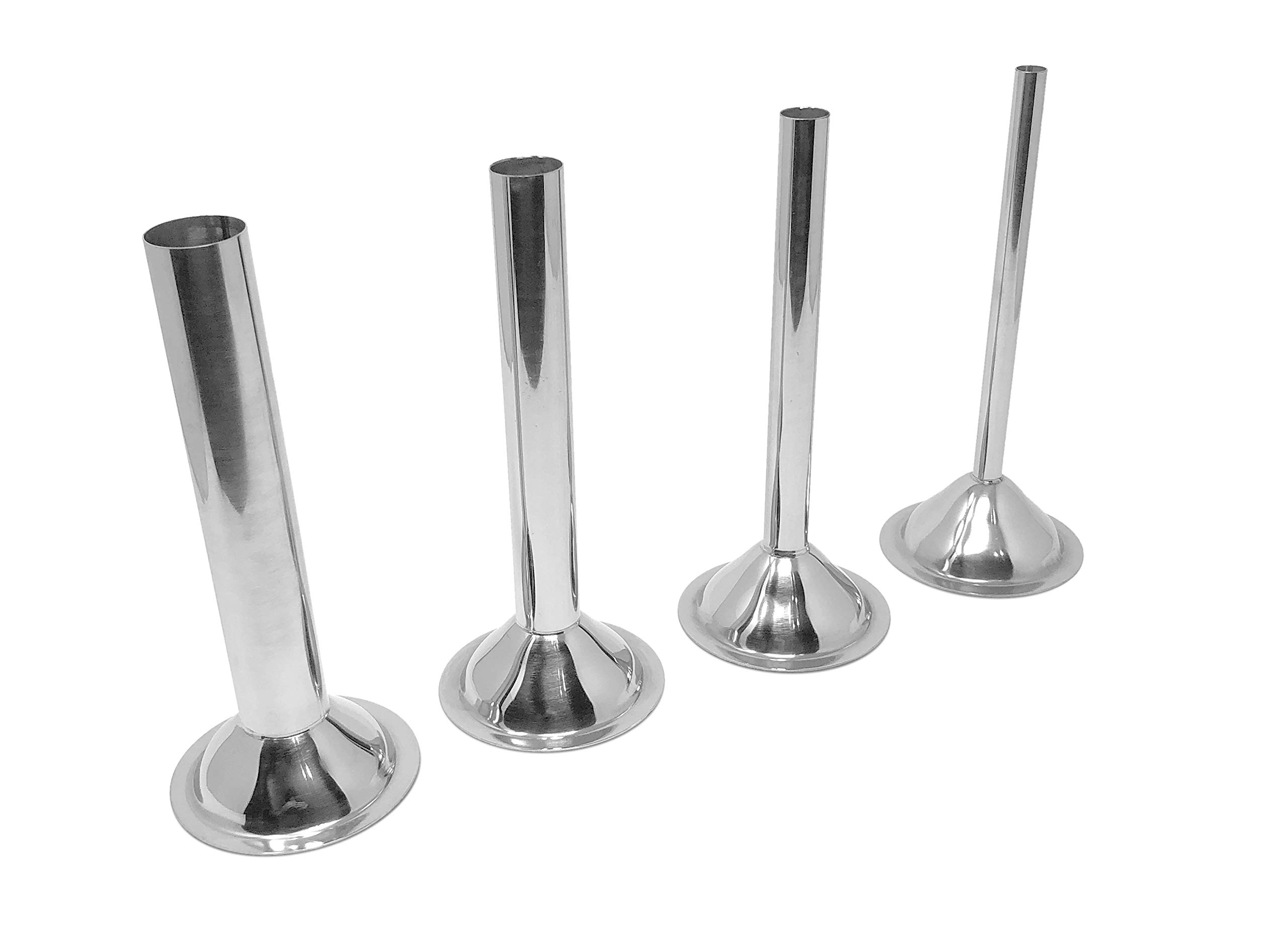 4-Piece Stainless Steel Sausage Stuffer Tubes for Meat Grinders - #22 Size, Food Grade Metal Sausage Maker Attachments for Home Kitchen & Commercial Use - Perfect for Making Bratwurst, Italian Sausage & Breakfast Links