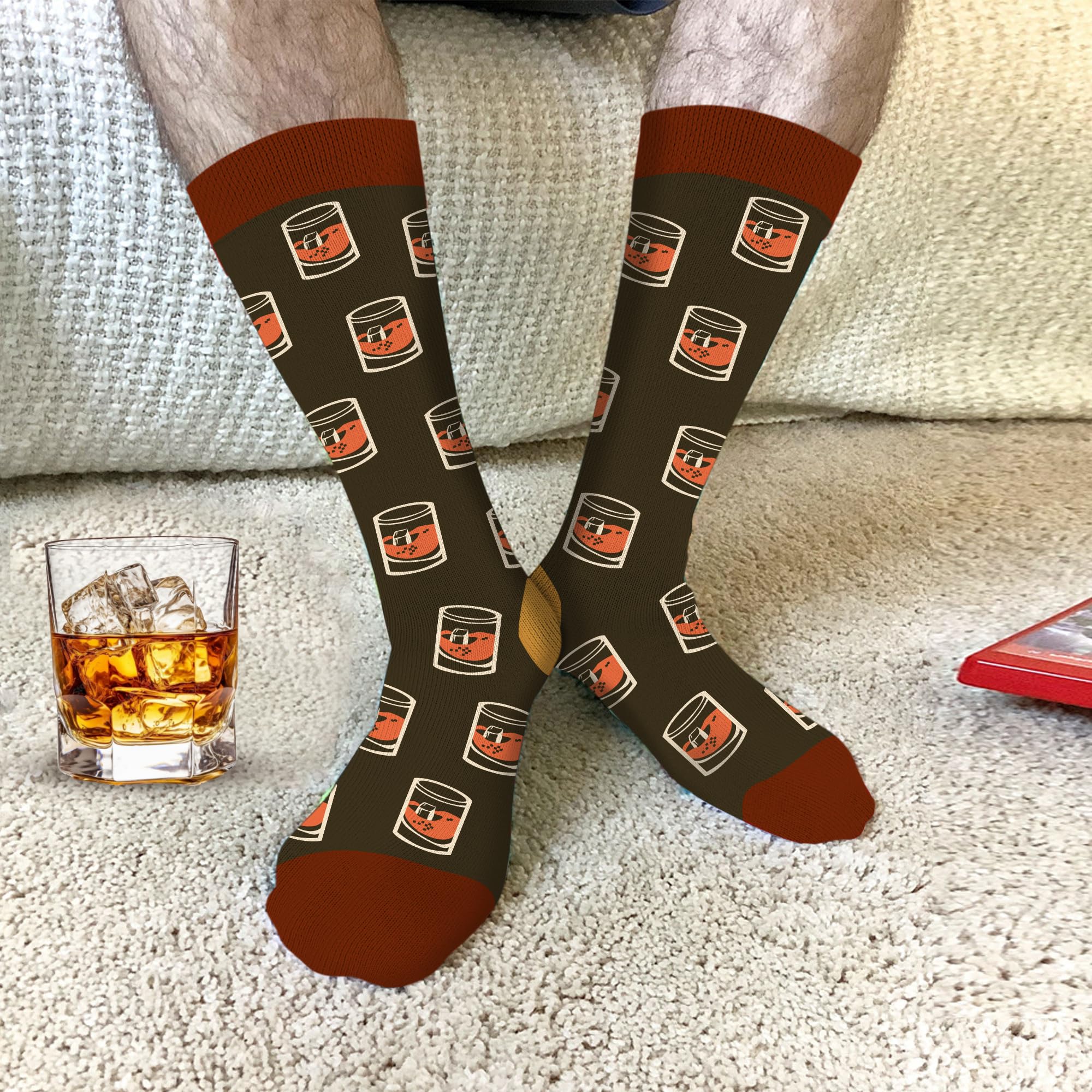 VICRAZY Funny Wine Socks Gift Set for Men & Women - Perfect Stocking Stuffers & Romantic Gifts for Couples - Ideal for Wine Lovers, Christmas Presents & Anniversary Celebrations