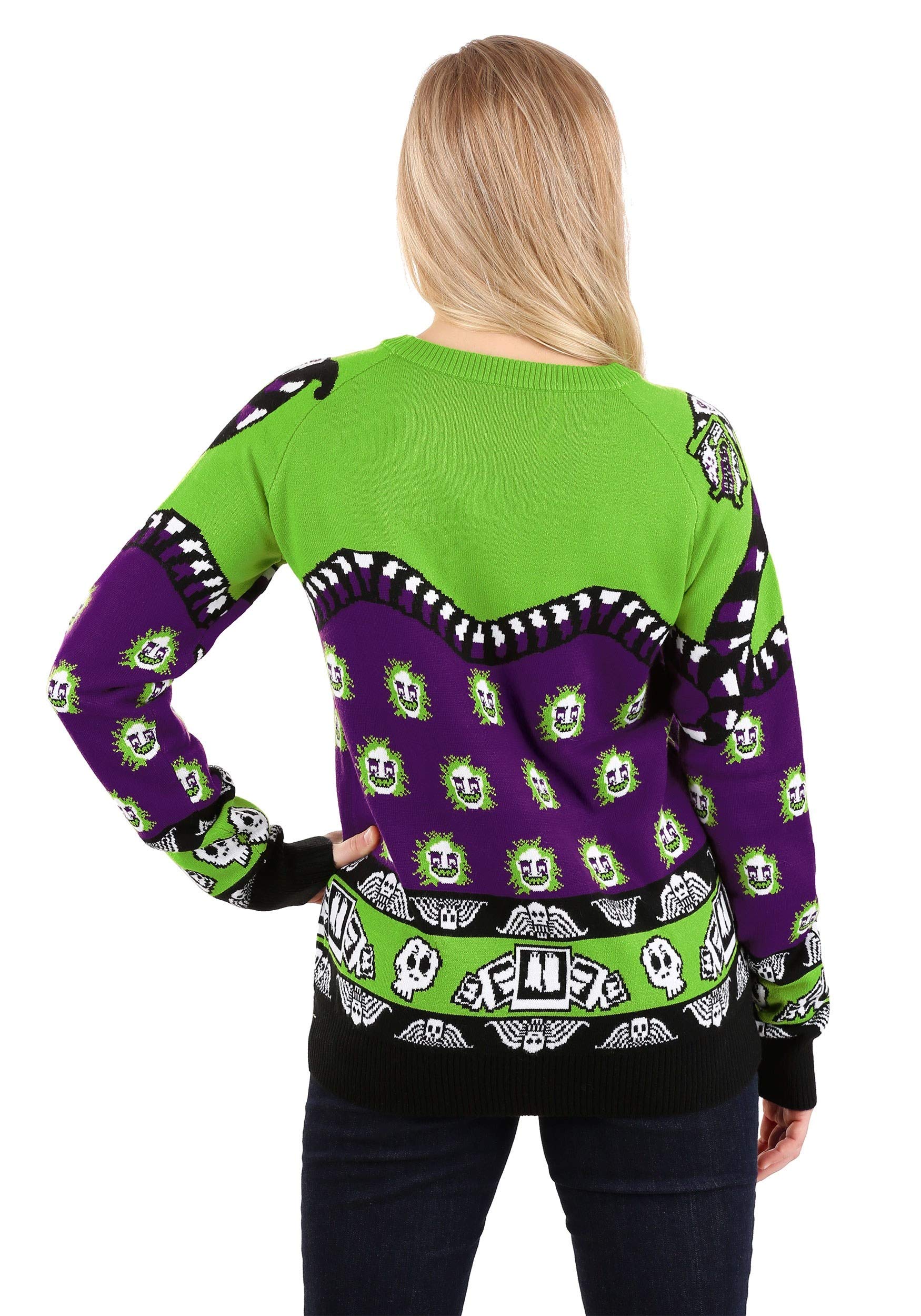 Beetlejuice Lydia Deetz Halloween Costume Sweater for Adults - 80s Movie Character Cosplay, Spooky Party Outfit, Couples Halloween Costume Idea