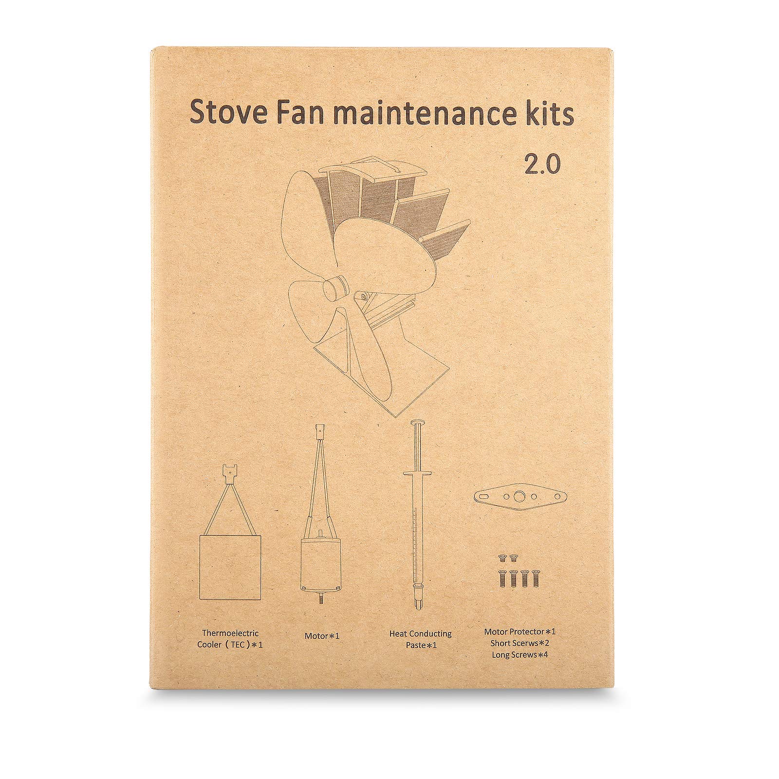 2.0 Stove Fan Replacement Kit - Eco-Friendly Heat Powered Fan for Wood Burning Stoves - Perfect for Home Heating, Energy Efficiency & Silent Operation in Living Rooms, Cabins & RVs
