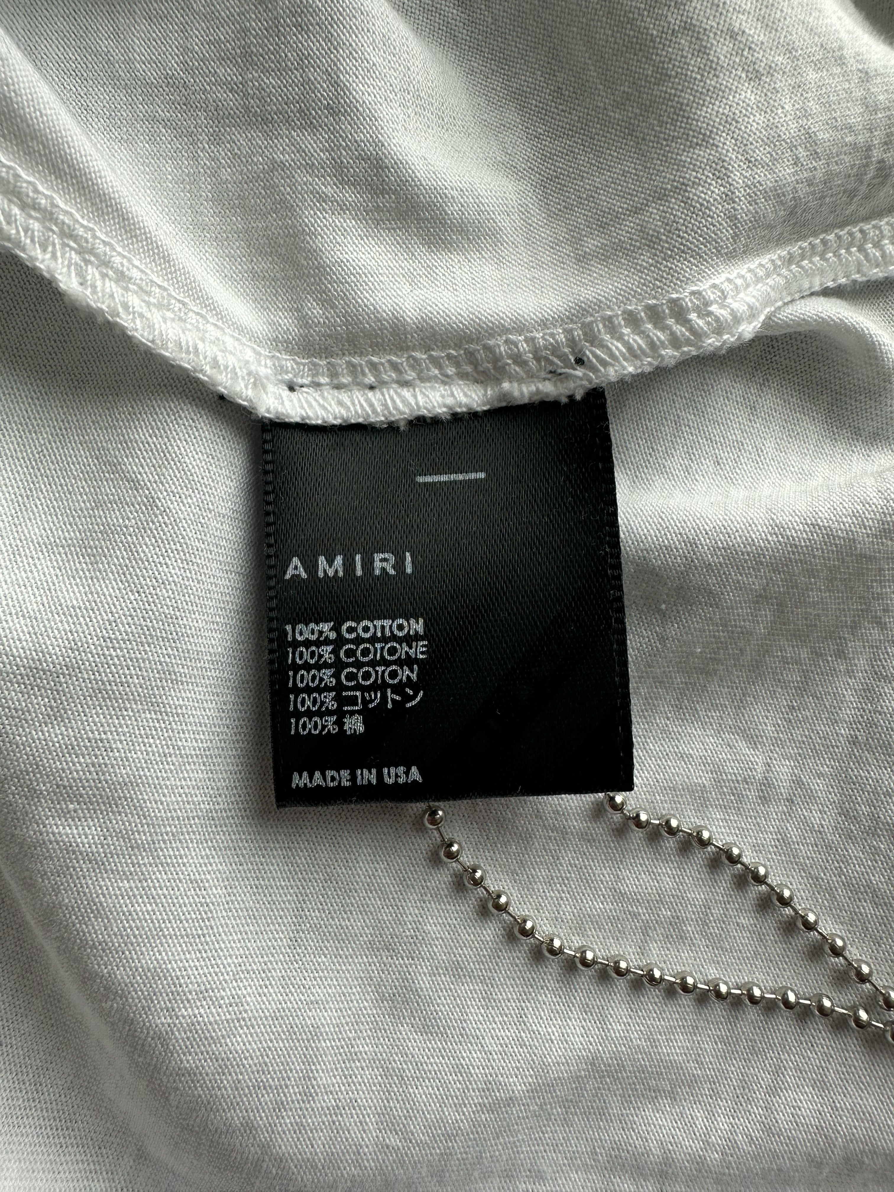 Amiri White & Black Core Logo T-Shirt for Men - Stylish Graphic Tee for Casual Wear & Street Fashion