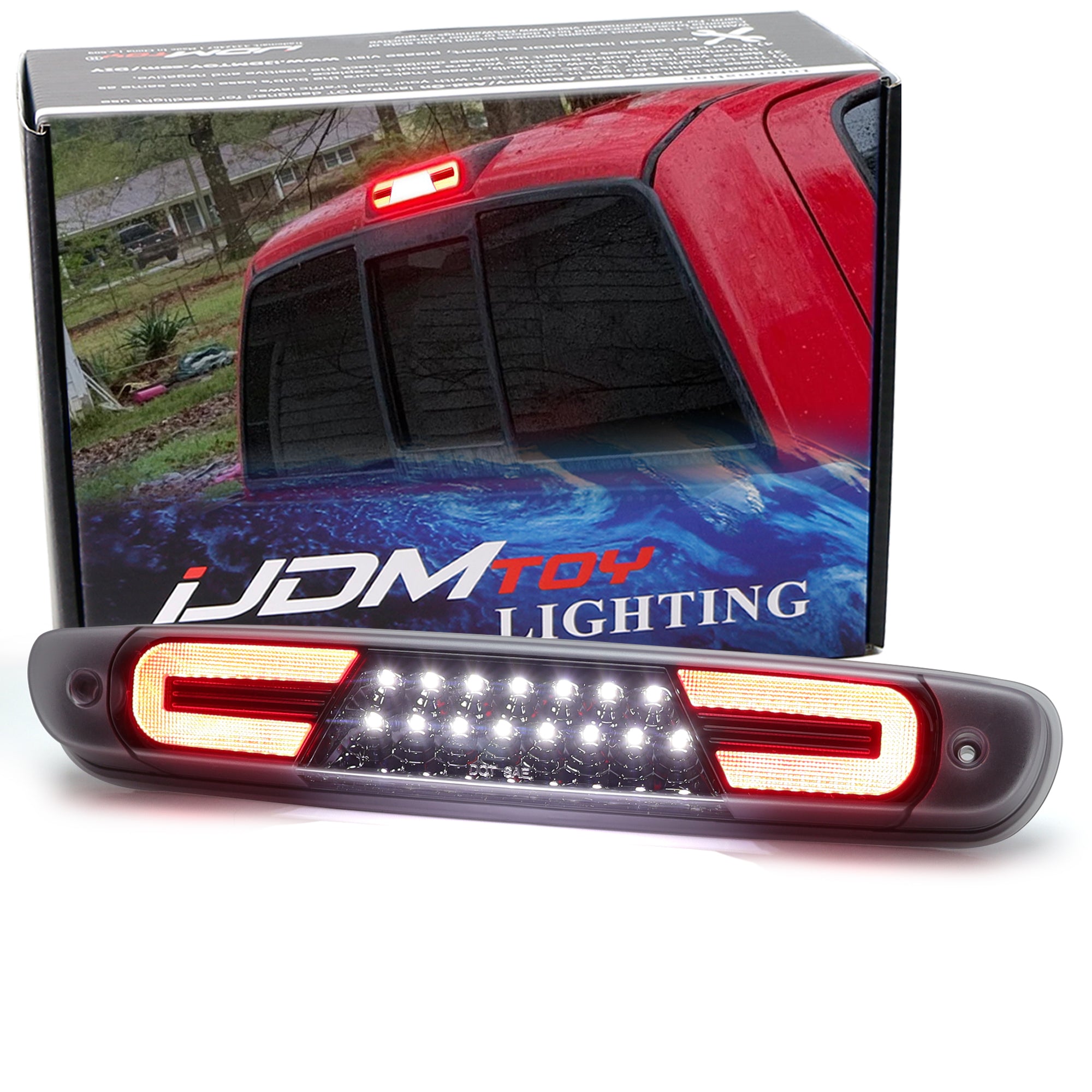 Clear Lens Black Interior C Ring LED 3rd Brake Light for 2007-2014 Chevy Silverado/GMC Sierra 1500 - Upgrade Your Truck's Style & Safety (Perfect for Night Driving & Off-Road Adventures)