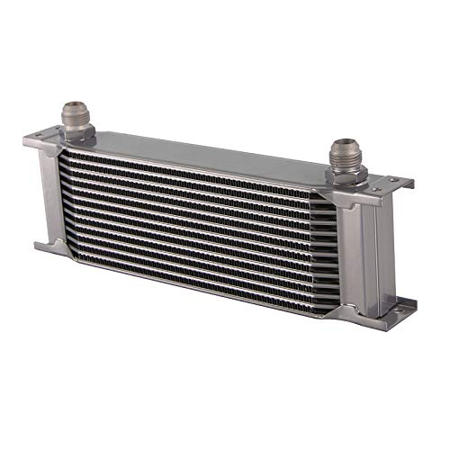 Universal 13 Row AN-10AN Engine Transmission Oil Cooler - High Performance Aluminum Alloy (13 Row, Silver) for Cars, Trucks & Off-Road Vehicles - Perfect for Racing, Towing & Heavy-Duty Applications