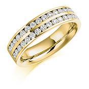 0.75ct Diamond Twin Channel Eternity Band Ring - 1/2 Carat Round Cut Wedding Band for Women, Perfect for Anniversaries & Bridal Jewelry Gifts