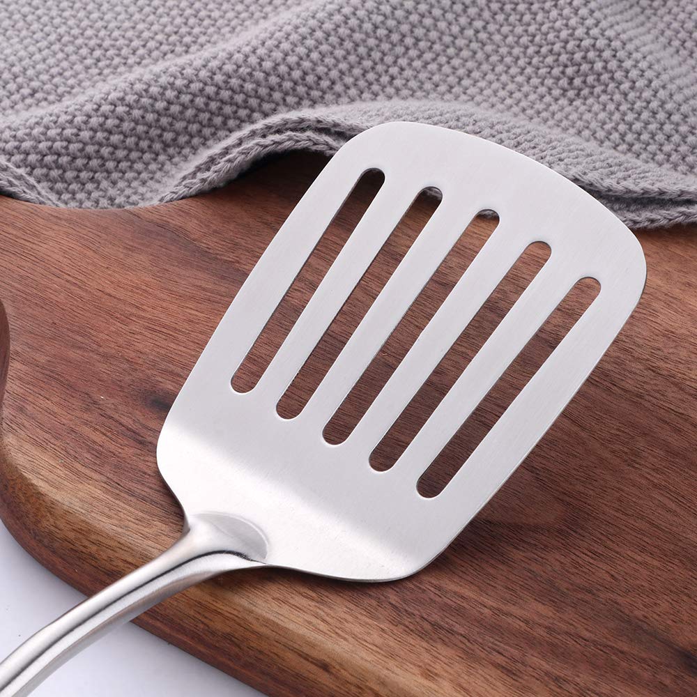 Premium Stainless Steel Slotted Turner & Wok Spatula - 3