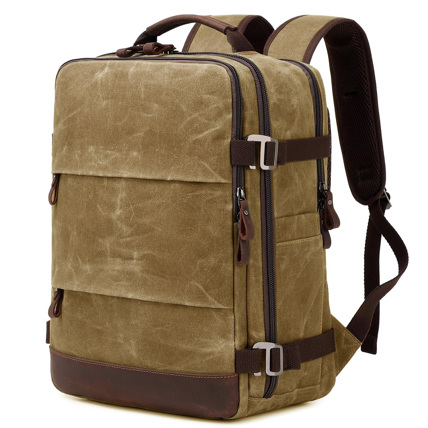 Men's Travel Backpack - 17 Inch Flight Approved Carry On Laptop Backpack for Business, Hiking & Weekender Trips | Durable Casual Daypack (Brown) - Perfect for Air Travel, Commuting & Outdoor Adventures