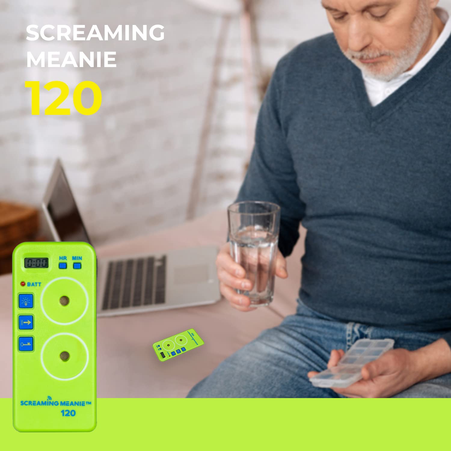 TZ-120 Ultra Loud Alarm Timer with 2 Sound Modes - 120dB Heavy Duty Alarm Clock for Deep Sleepers, Truck Drivers & Travelers | Includes 9V Battery (Green) | Perfect for Home, Office, RV & Emergency Use