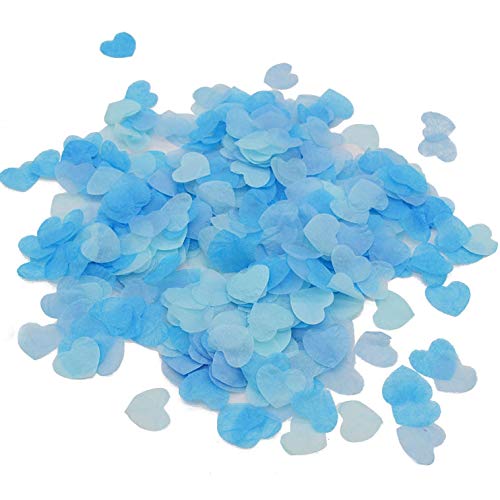 1 Inch Blue Heart Shaped Confetti - 6000 Pieces Tissue Confetti for Party Decorations | Perfect for Weddings, Birthdays, Gender Reveals & Holiday Celebrations | Table Scatter, Balloon Filler & Photo Backdrop Accents