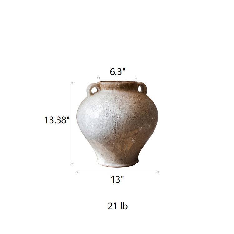 Large White French Country Ceramic Vase - Farmhouse Home Decor for Living Room, Dining Table & Wedding Centerpieces