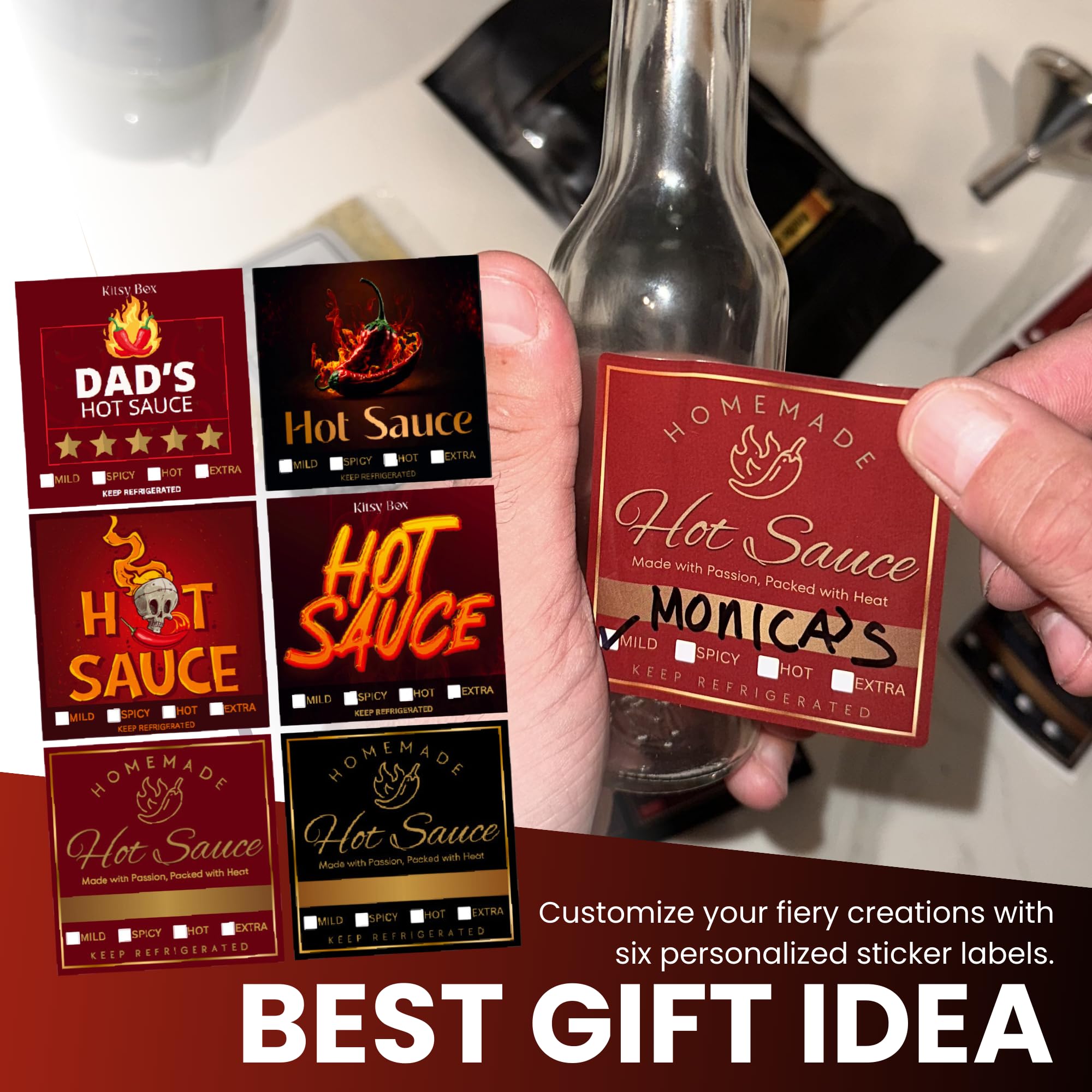 DIY Hot Sauce Making Kit - Premium Gourmet Set with 5 Peppers (Carolina Reaper, Ghost, Habanero, Chipotle, Jalapeno) | Includes Ingredients & Recipe Book | Perfect Gift for Hot Sauce Lovers | Home Cooking & Spicy Food Enthusiasts