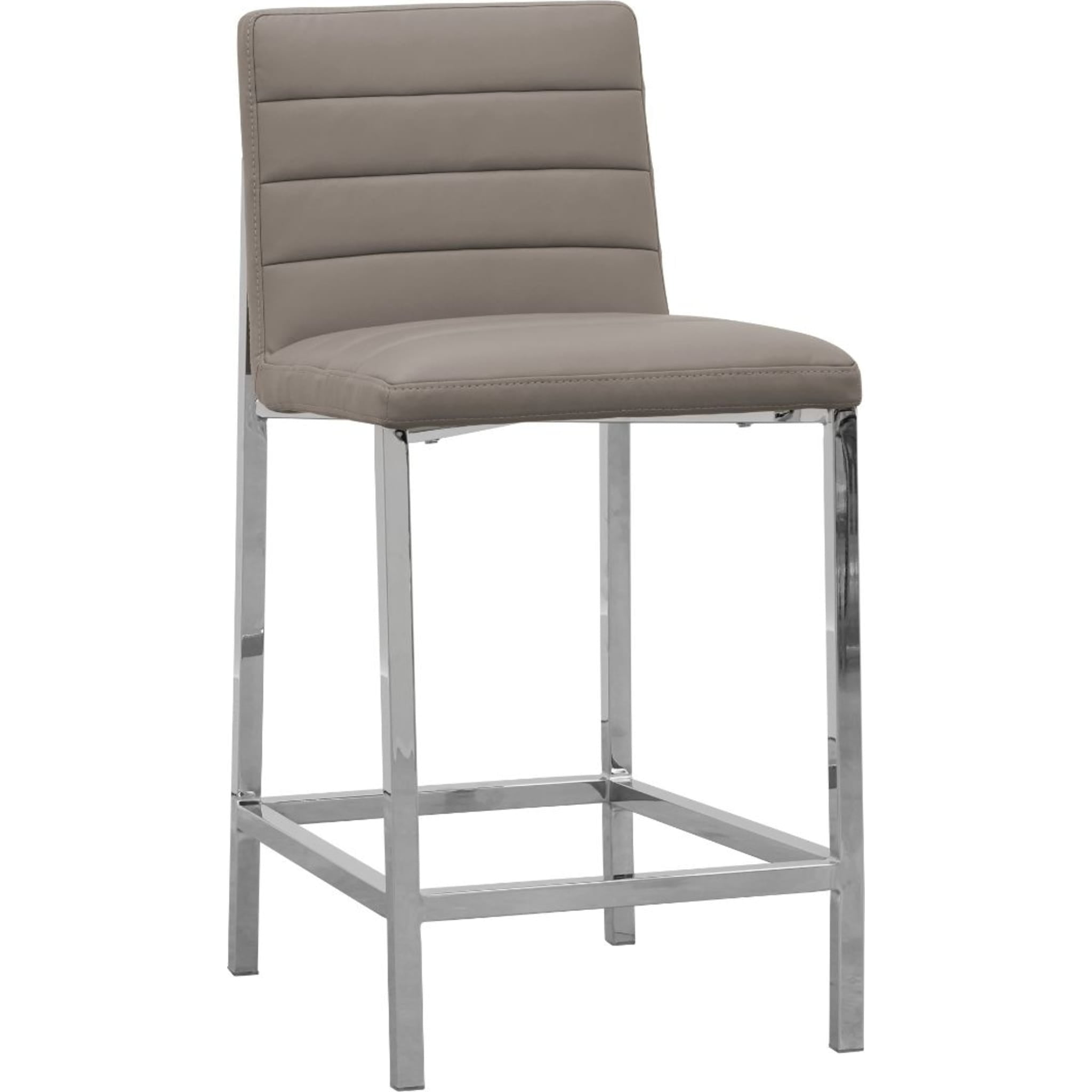 Amalfi Metal Back Counter Stool - Taupe Leather Bar Stool for Kitchen Island, Breakfast Nook & Home Decor - Modern Industrial Style Dining Seat