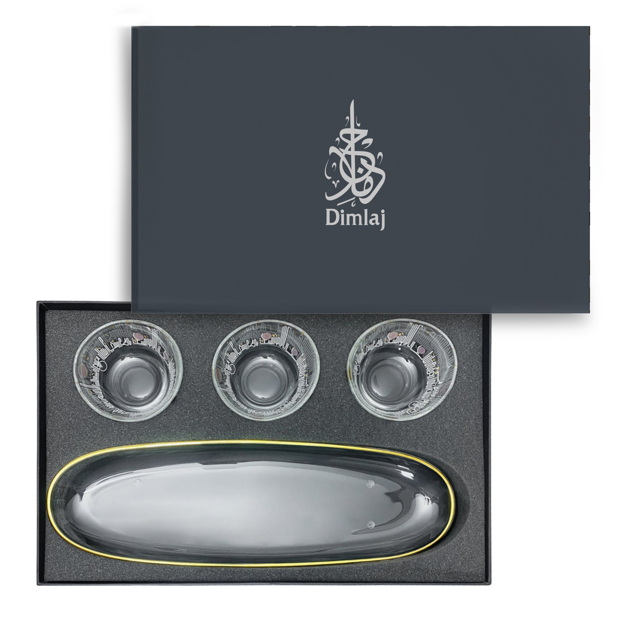 Dimlaj Hayat 4-Piece Appetizer Serving Set - Small Snack Bowls & Plates for Party, Entertaining, Charcuterie, Nuts, Candy - Perfect for Home, Restaurant, or Catering Use