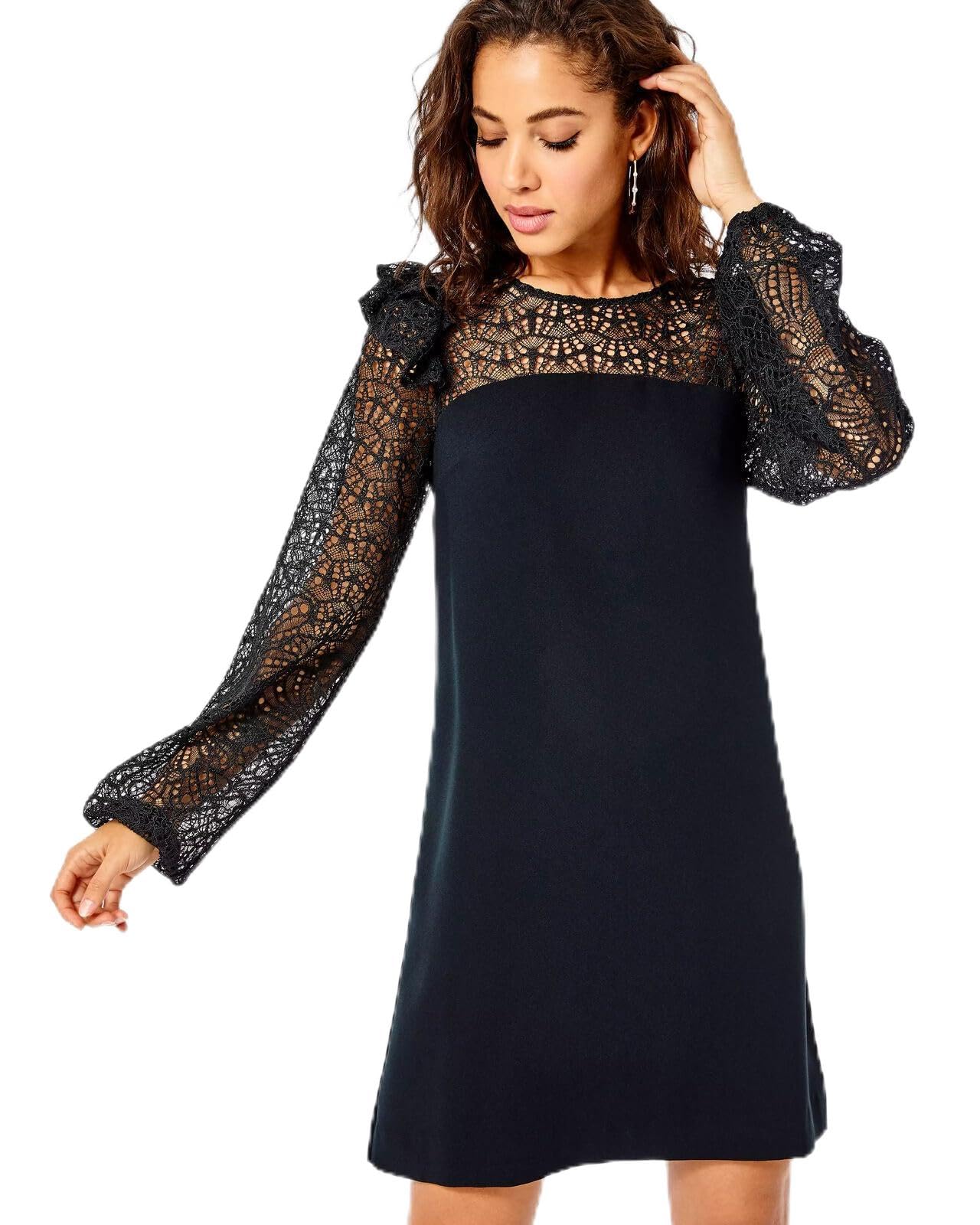 Lilly Pulitzer Karolina Dress in Onyx - Women's Floral Print Shift Dress, Size 2 | Perfect for Summer Parties, Beach Vacations & Casual Outings