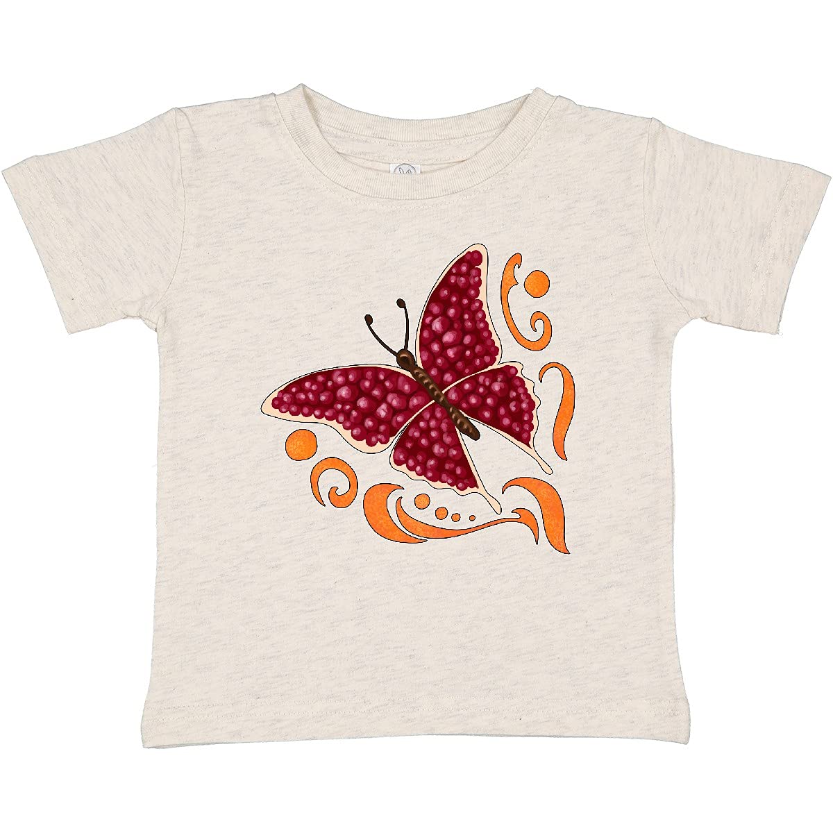 Inktastic Pomegranate Butterfly Baby T-Shirt - Cute & Soft Cotton Tee for Infants & Toddlers - Perfect for Playdates, Family Photos & Everyday Wear