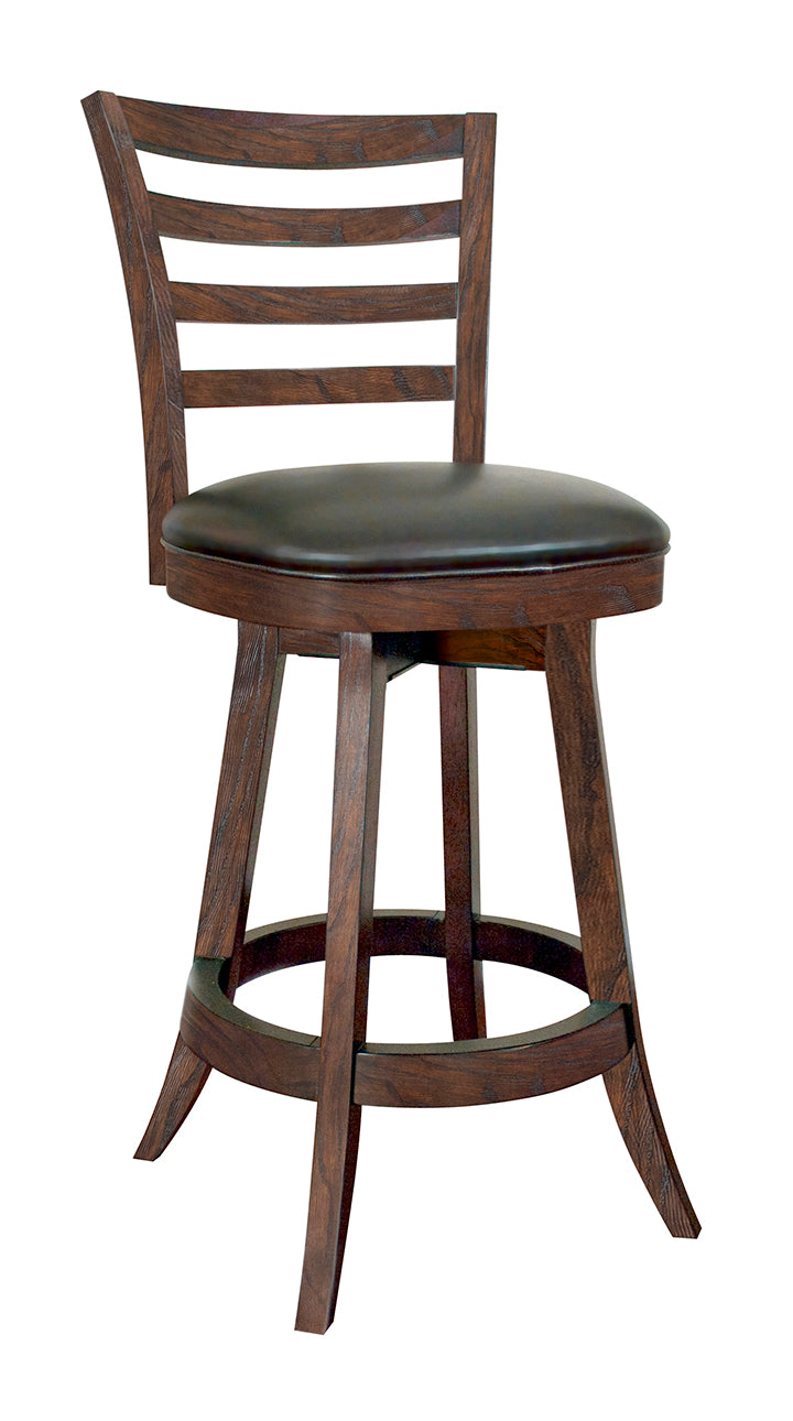 Premium Harpeth Ladder Back Bar Stool - Rustic Wooden Counter Height Stool for Kitchen Island, Breakfast Nook & Home Bar Decor
