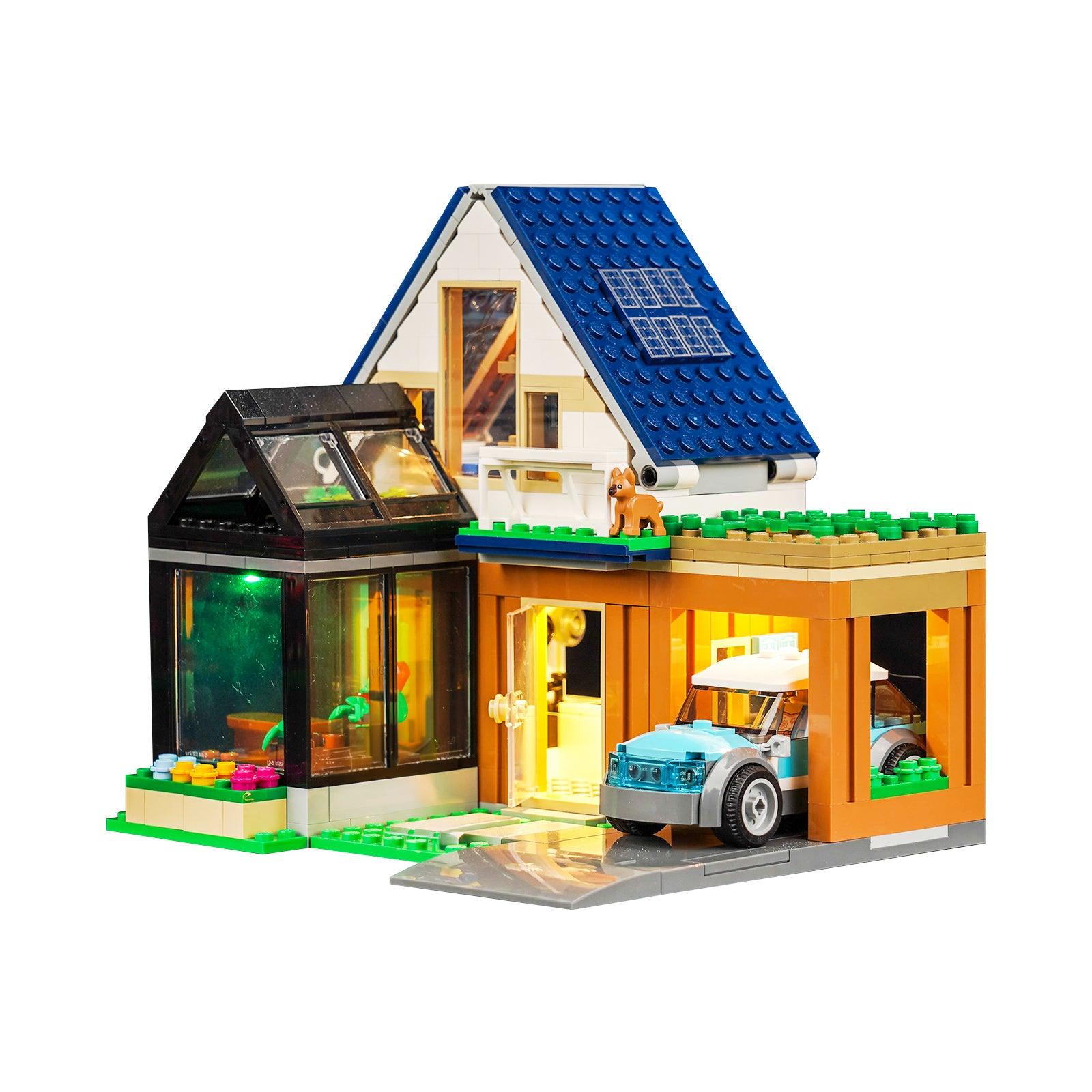 LEGO City Series Family House & Electric Car Light Kit - DIY Lighting Set for LEGO 60398 Building Blocks - Enhance Your LEGO Models with Warm Home Lighting for Display & Play