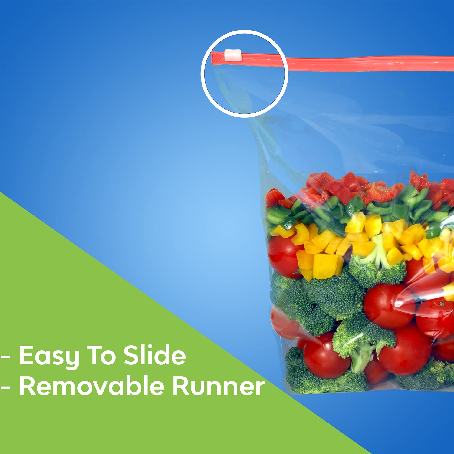 Zipify Slider Ziplock Bags - 10 Pack (2-3kg Capacity) | Reusable, Leak-Proof Food Storage Bags | Multi-Purpose for Fridge, Travel, Meal Prep & Organization | BPA-Free Reclosable Plastic Pouches