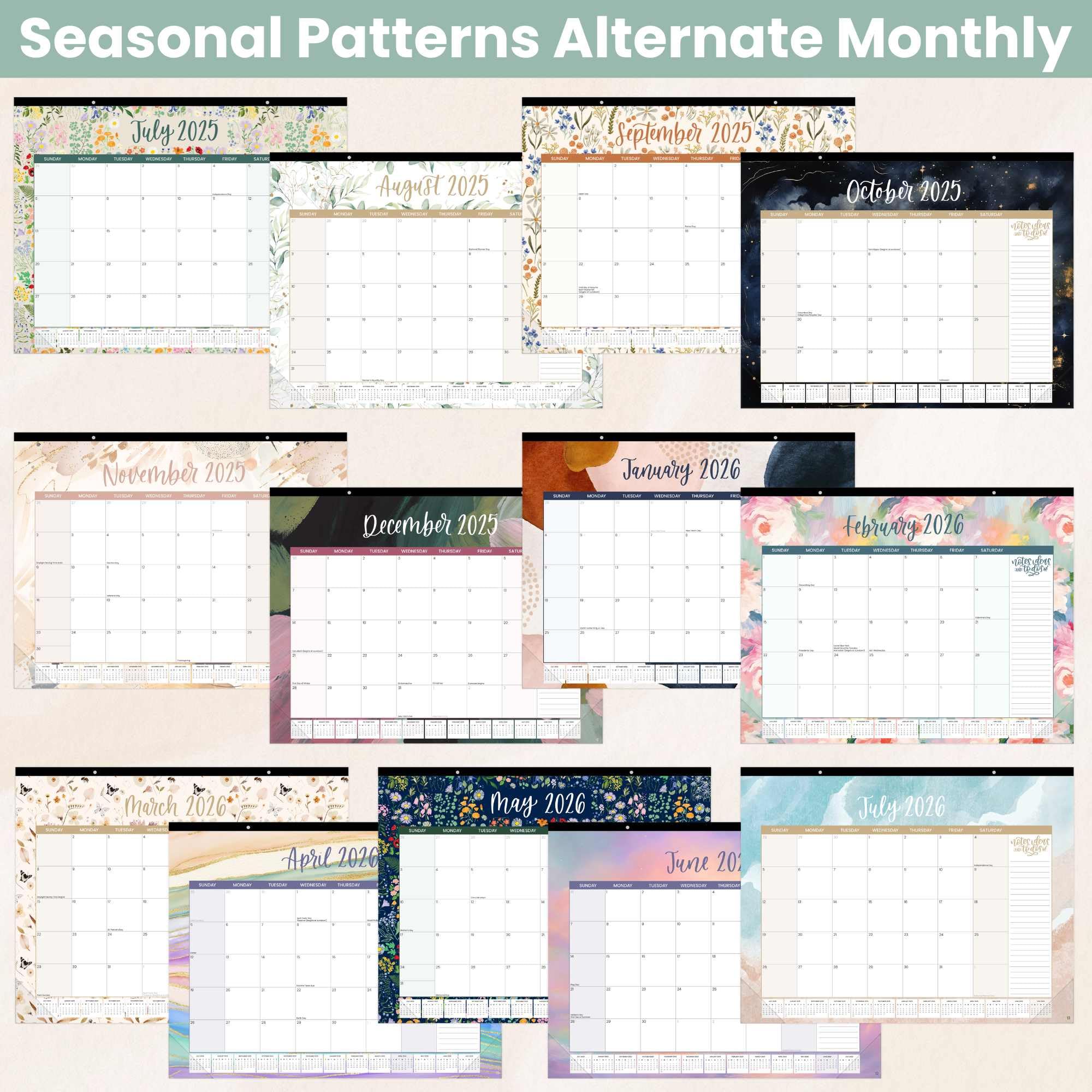 Bloom 2025-2026 Academic Year Wall Calendar (July 2025-July 2026) - 21