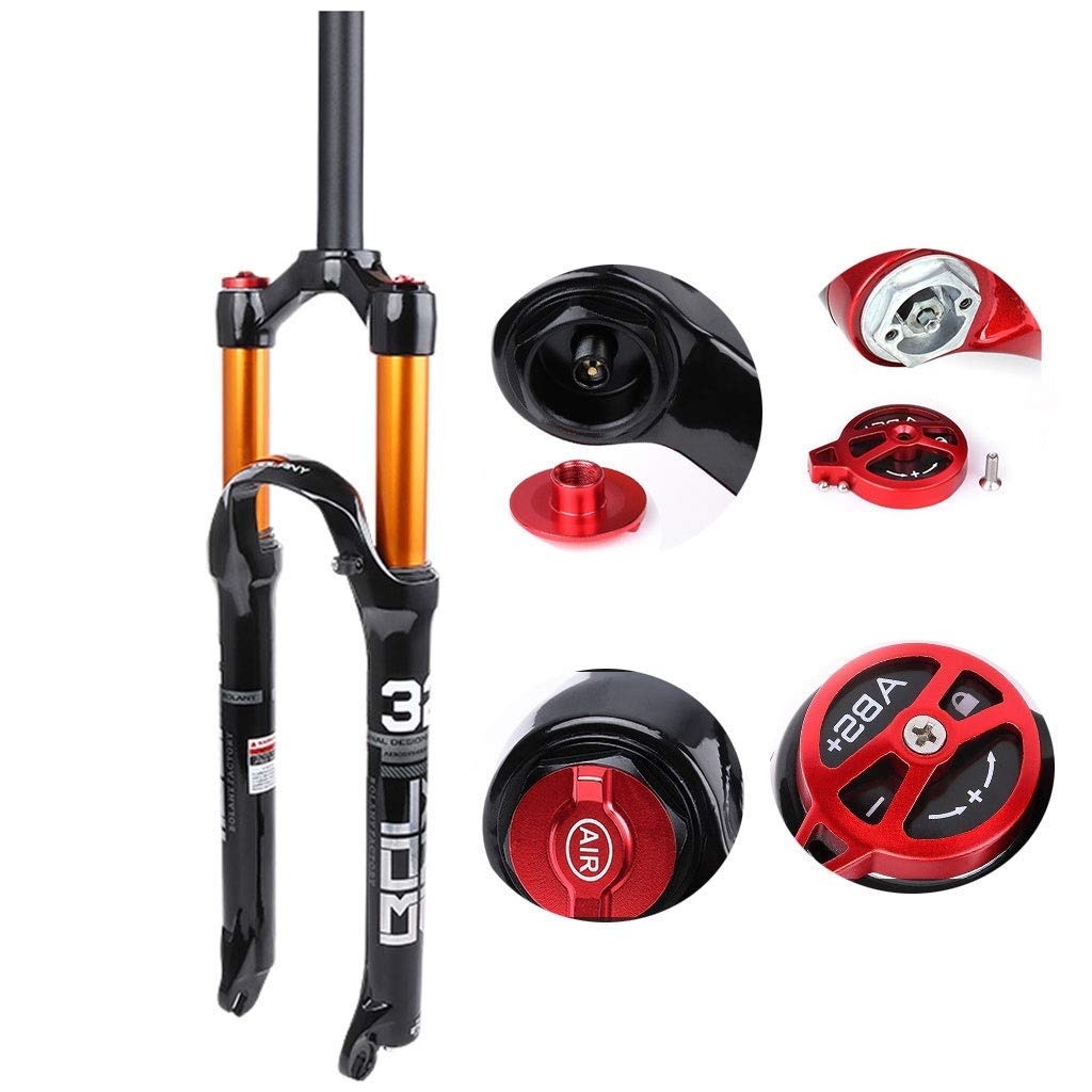 TYXTYX MTB Suspension Fork - Aluminum Alloy Mountain Bike Front Fork with Remote Lockout & Disc Brake | Perfect for Trail Riding, Downhill & Off-Road Cycling Accessories