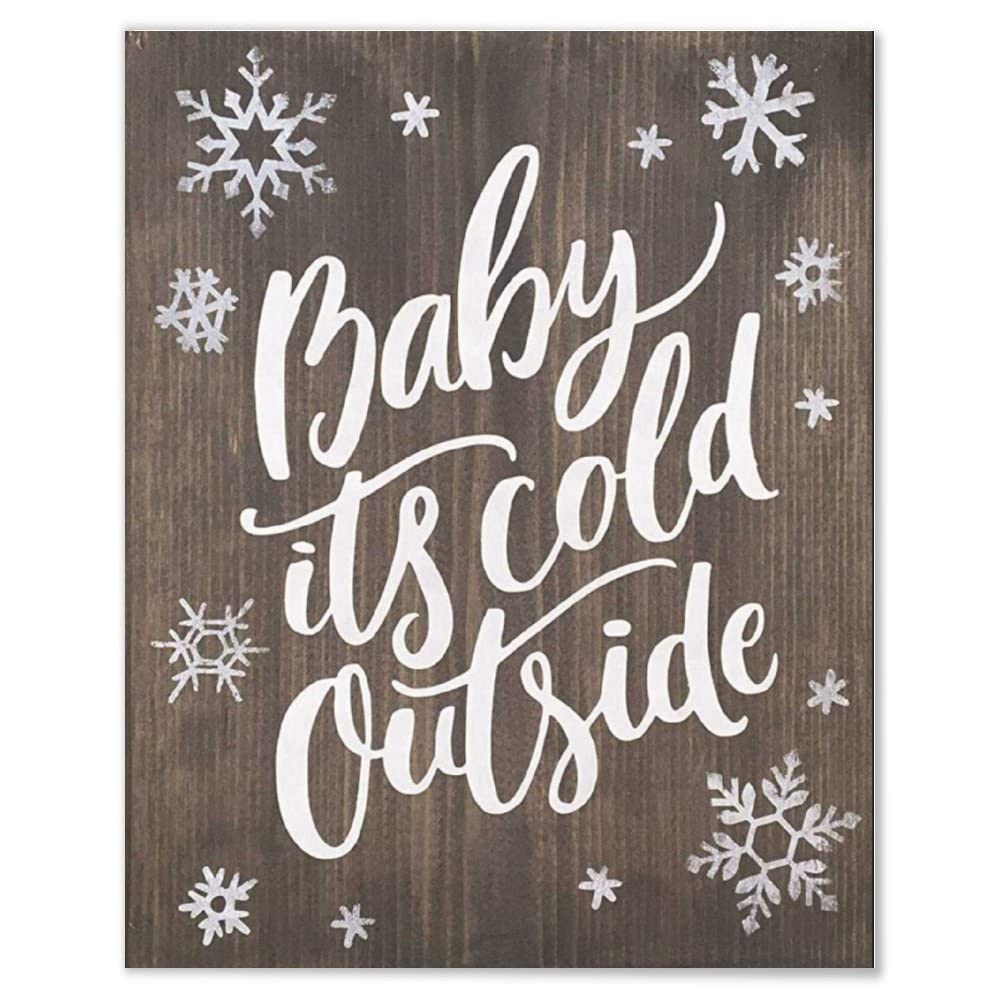 Rustic Wooden 'Baby It's Cold Outside' Sign - Handmade Farmhouse Decor for Nursery, Living Room, or Front Porch - Perfect for Winter and Holiday Season