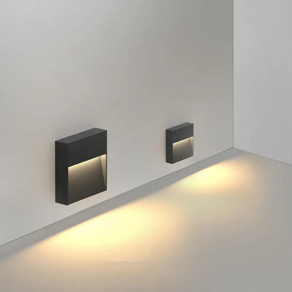 Rectangular Solar Sensor LED Step Lights for Outdoor Stairs, Pathways, and Gardens - Waterproof & Energy-Efficient Deck Lighting