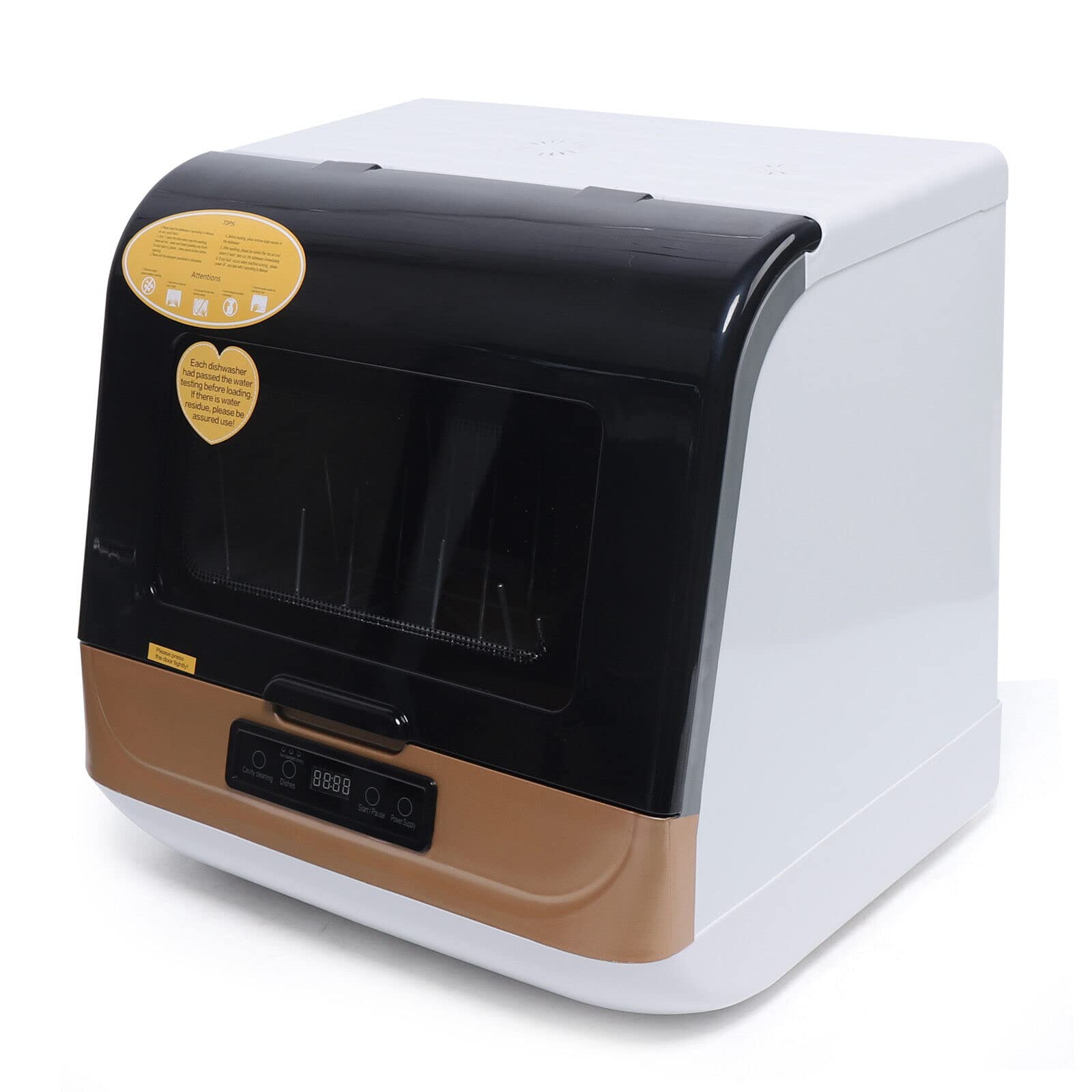 Portable Countertop Dishwasher - Large Capacity Compact Dishwasher with 4 Wash Programs, Automatic Display for Apartments, Dorms, RVs & Small Kitchens | Perfect for Studio Living, Camping & Tiny Homes