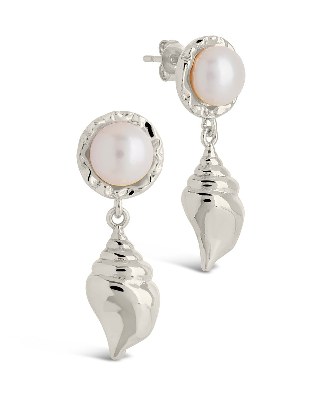 Beverly Pearl Shell Drop Stud Earrings - Natural Mother of Pearl Jewelry for Women - Elegant Dangle Earrings for Party, Wedding & Everyday Wear