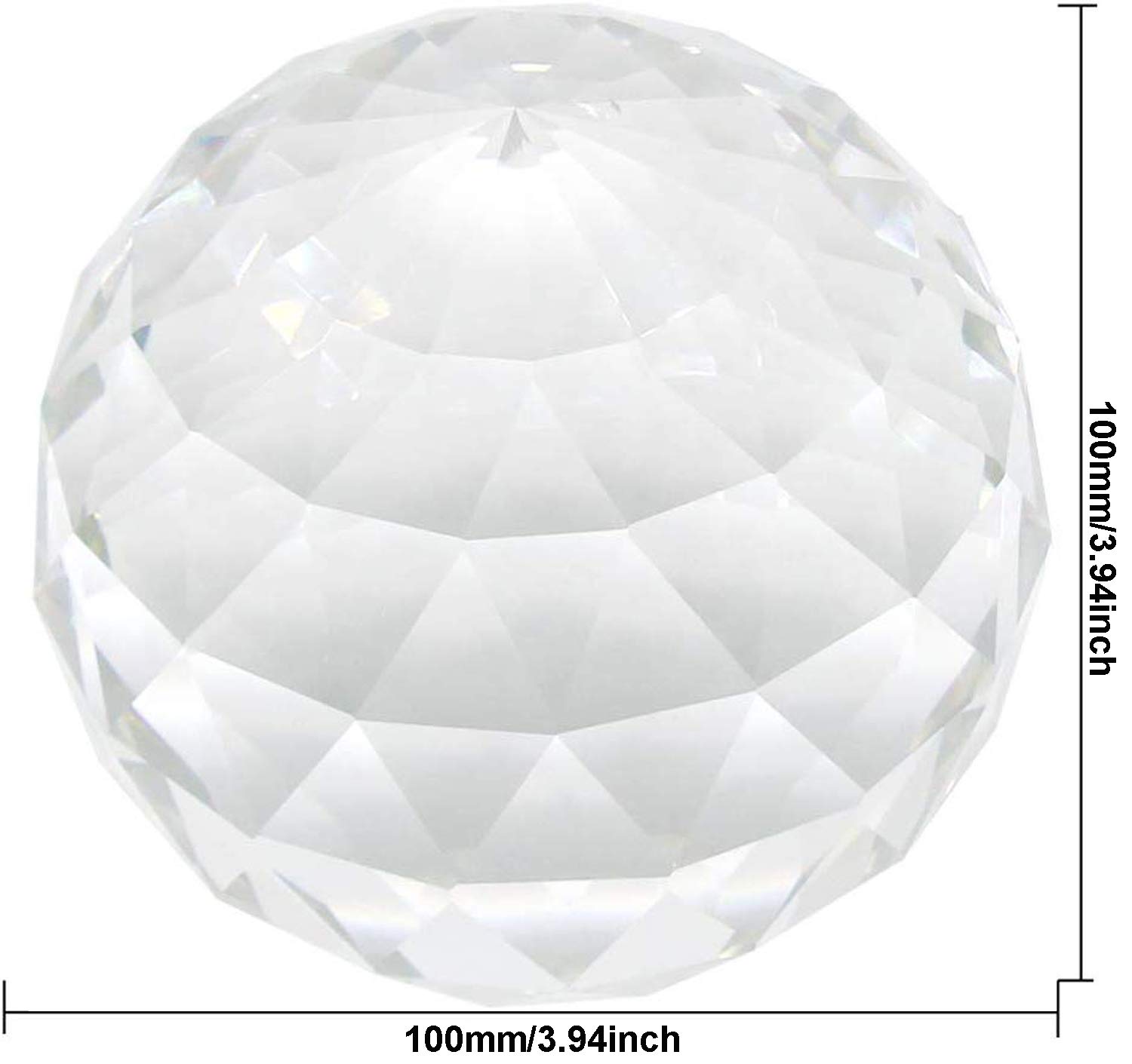 Crystal Ball Prism - 100mm (3.94 Inch) Clear Rainbow Maker Window Suncatcher for Home Decor, Feng Shui & Positive Energy - Perfect for Living Rooms, Bedrooms, Offices & Meditation Spaces